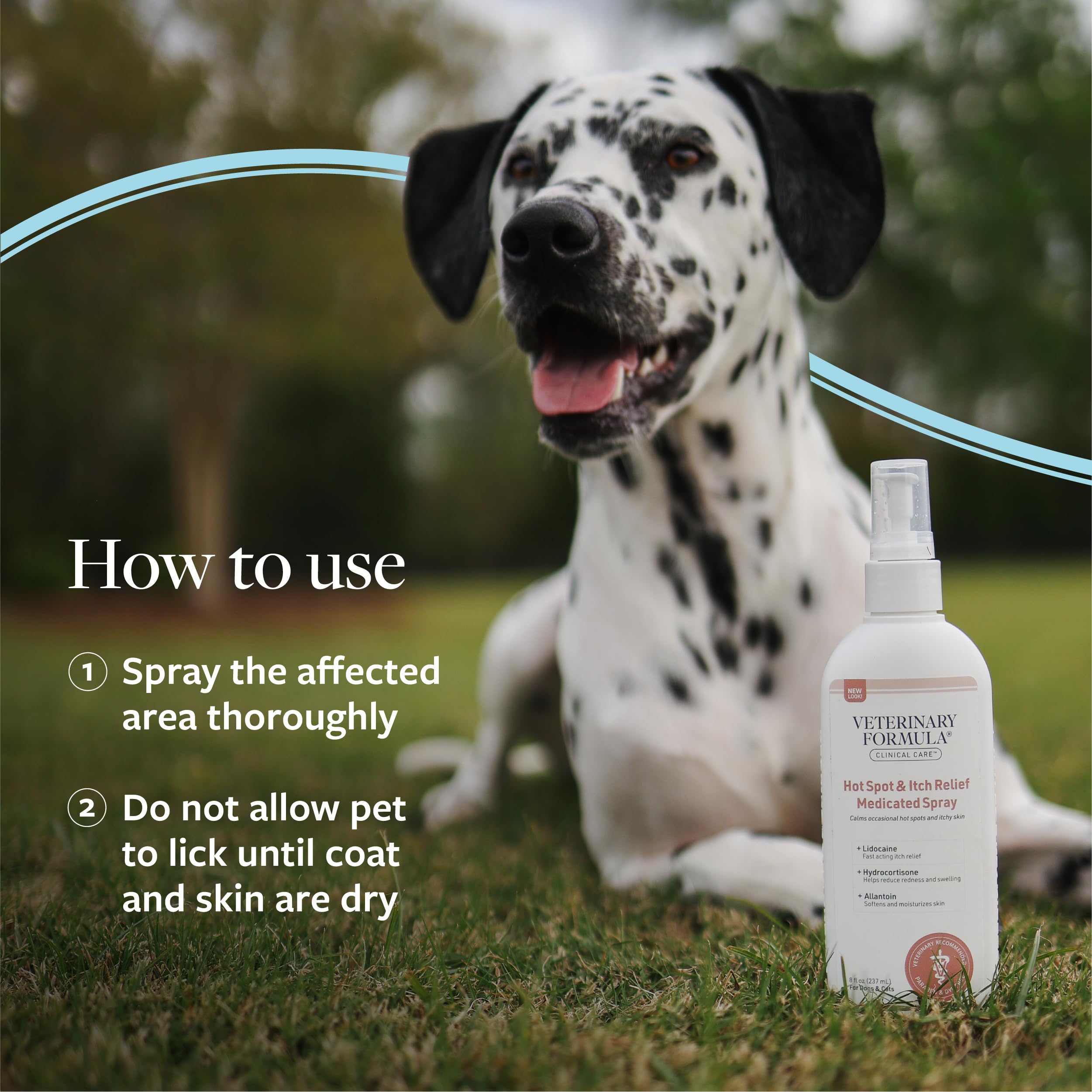 Veterinary Formula Hot Spot & Itch Relief Spray for Dogs & Cats, 8oz - Alleviates Sensitive Skin, Scratching & Licking