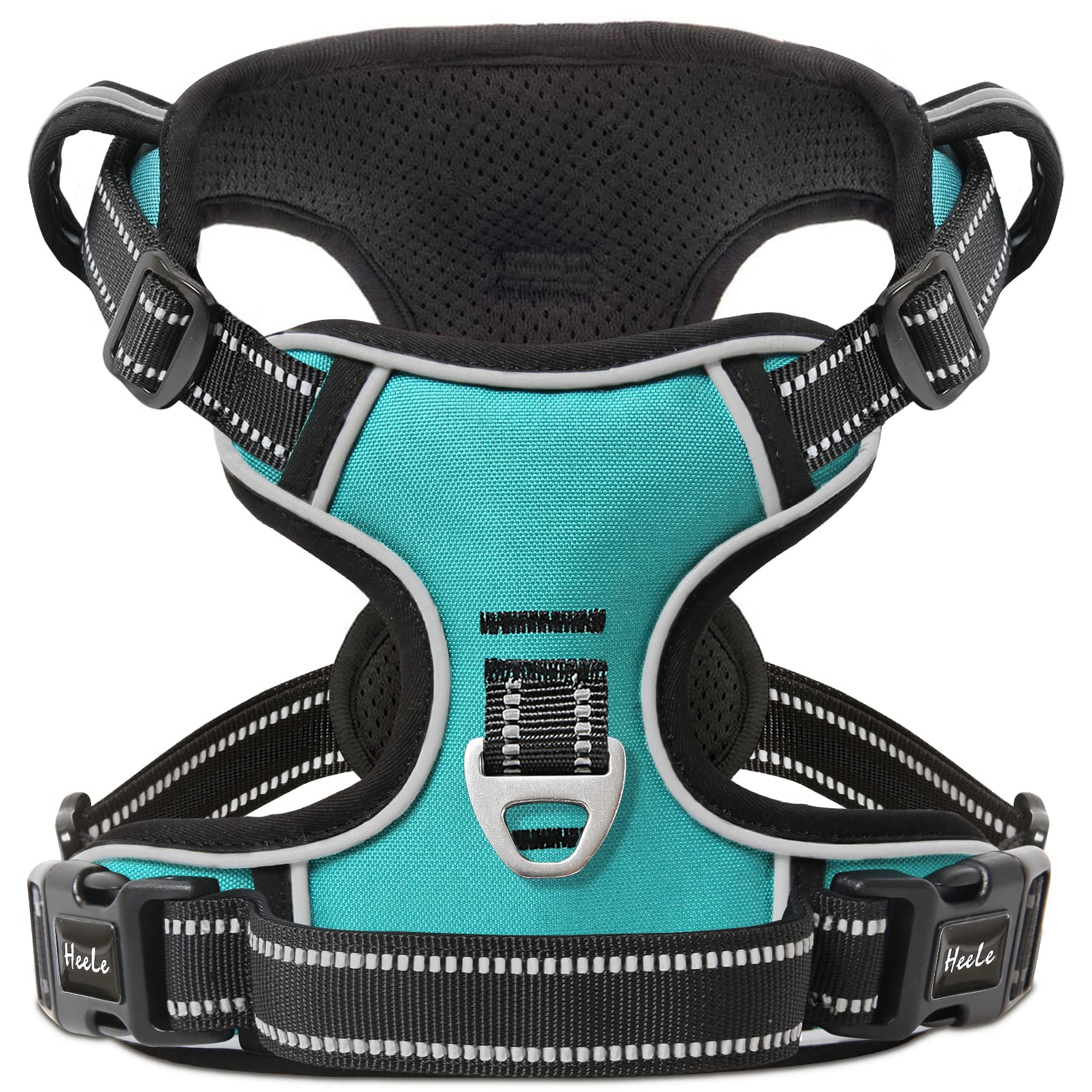 Heele Dog Harness Dog Harness Small Dog No Pull Harness Wiht Soft Handle Reflective Harness Adjustable, Turquoise, S