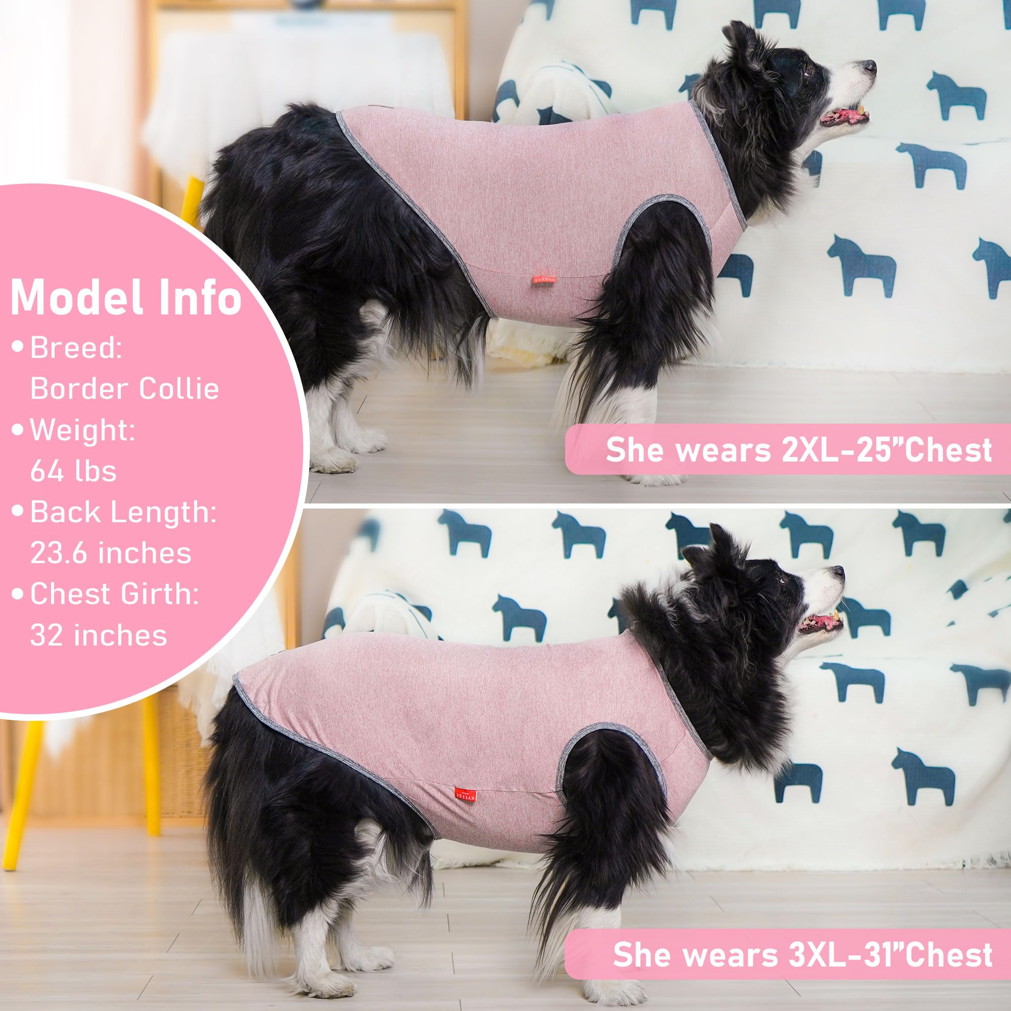 Kyeese 2Pack Dog Shirts With Reflective Label Sun Protection Quick Dry Soft Tank Top Stretchy Sleeveless Lightweight Dog Clothes