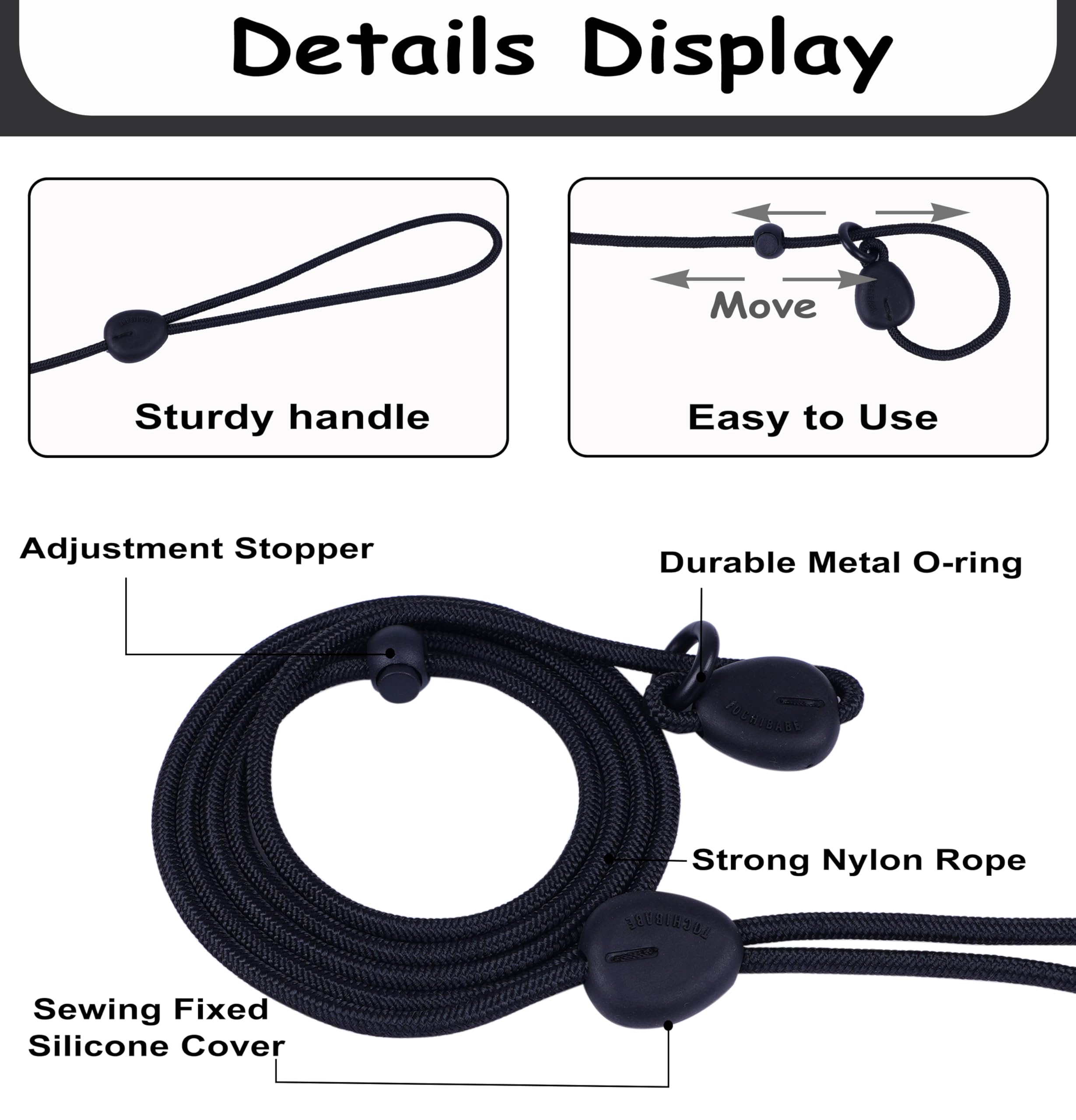 6FT Heavy Duty Slip Lead - No Pull Dog Training Leash, Comfortable & Lightweight, Suitable for Small to Medium Dogs (Black)