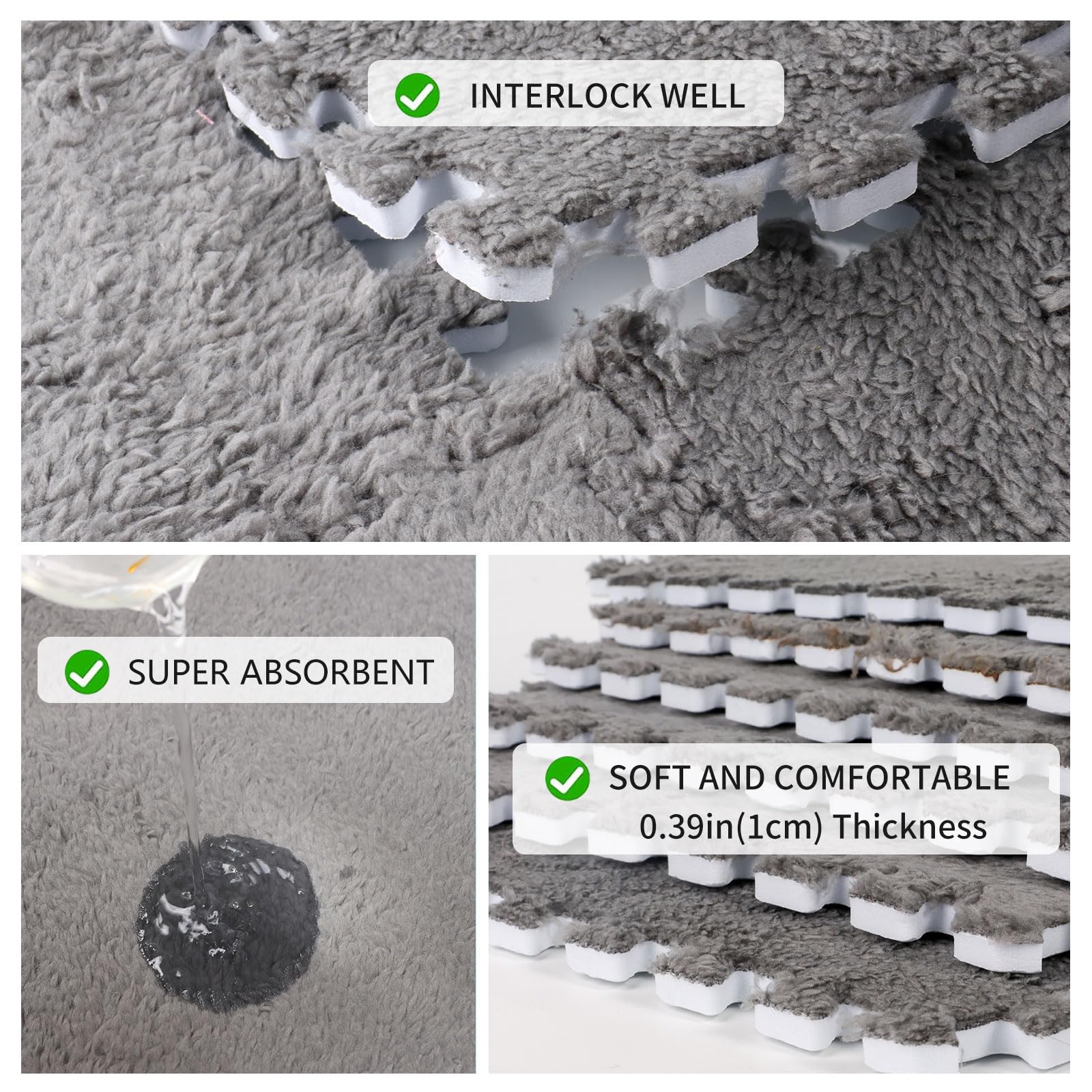 Oncpcare 10Pcs 11?X 11?Guinea Pig Pads Washable, Reusable Guinea Pig Fleece Cage Liners, Soft Warm Rabbit Sleep Mat Blanket Bed (Grey)