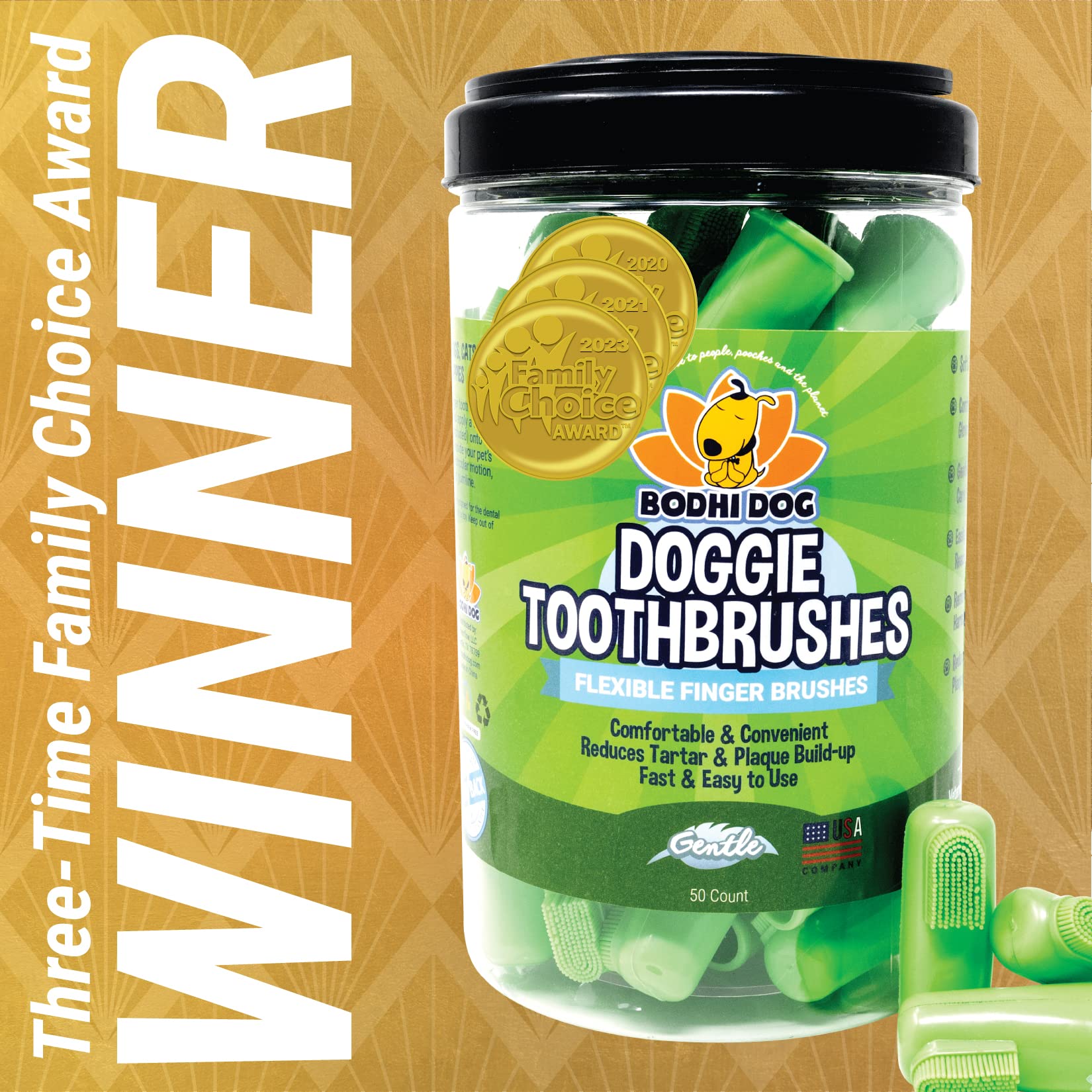 Bodhi Dog Finger Toothbrush for Dogs & Cats - Puppy Toothbrush with Soft Flexible Silicone Bristles, Gentle for Sensitive Gums,