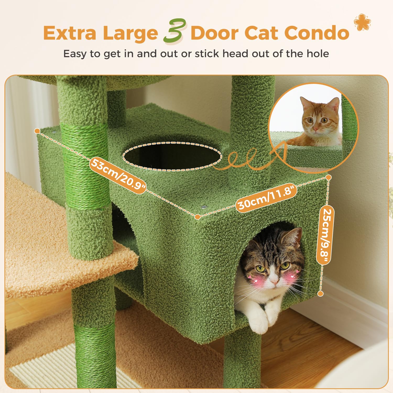 Pawz Road Large 72 Inches Cat Tree And Tower For Indoor Cats - With Sisal-Covered Scratching Posts, Padded Perches, Condos, And