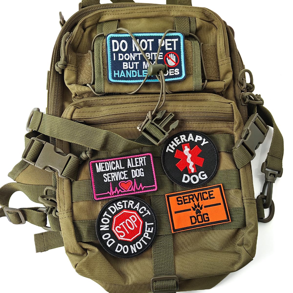 Zesion 10 Pcs Of Service Dog Patch, Removable Embroidered Hook And Loop Patch For Dog Vest Carrier, Tactical Vest Patch, Collar/