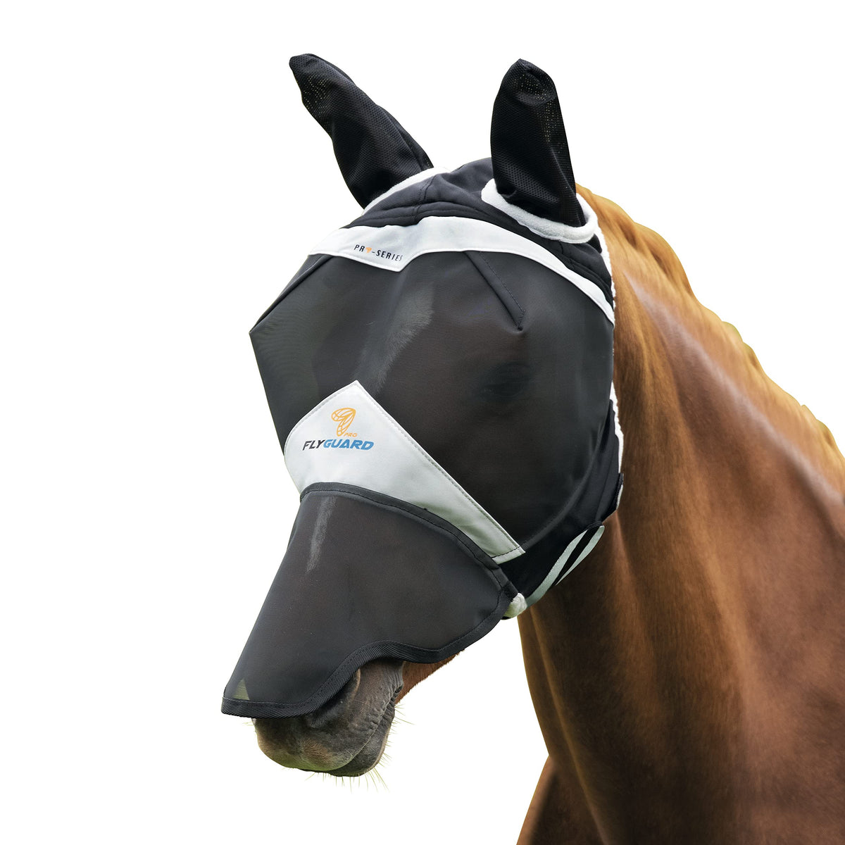 Shires Horse Fine Mesh Fly Mask With Ears And Nose (Black, Pony)