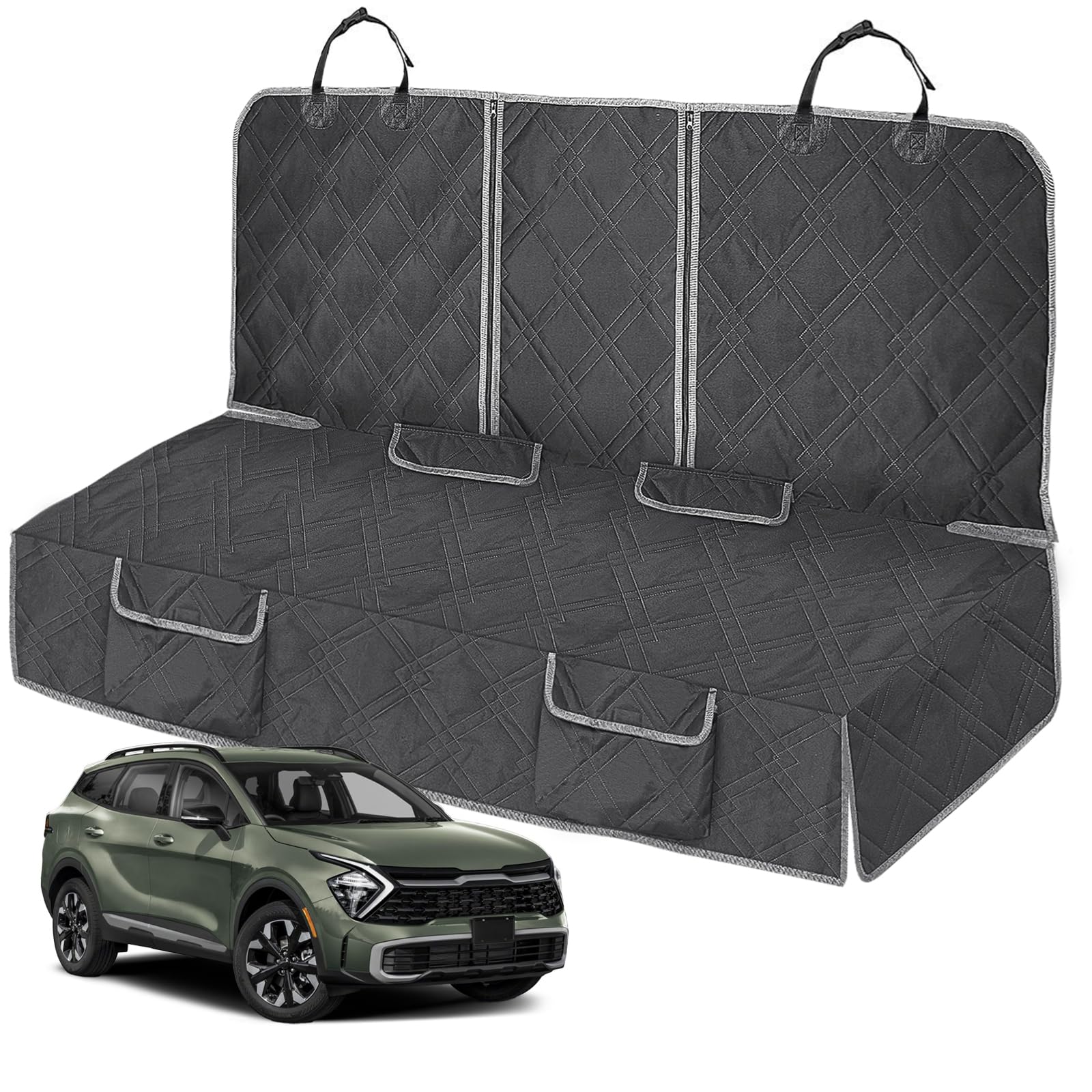 Kistrba Dog Car Seat Cover Compatible With Kia Sportage 4 Door 2010-2024, Waterproof Pet Bench Seat Cover For Back Seat, 600D He