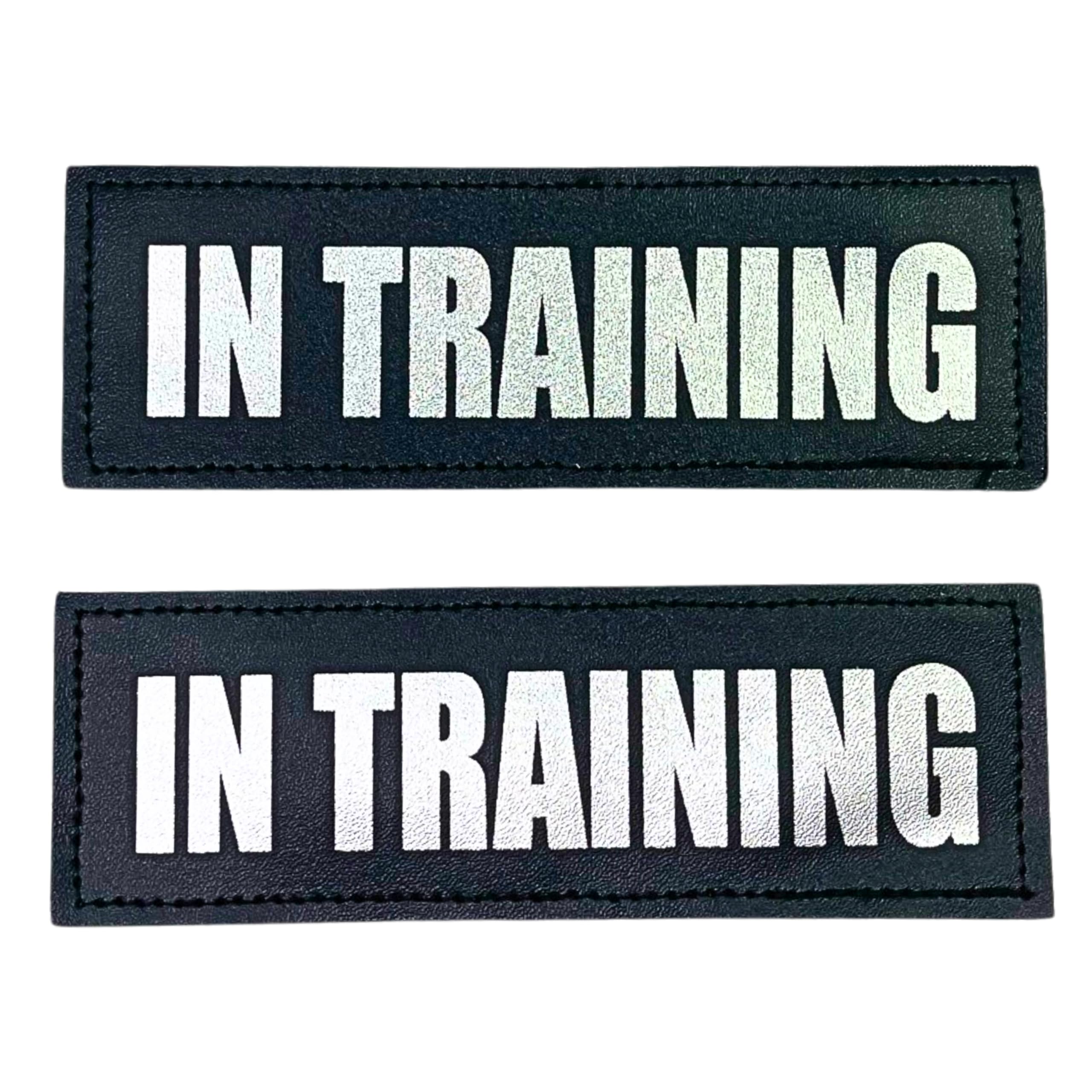 Albcorp Reflective In Training Patches With Hook Backing For Service Animal Vests /Harnesses Large (6 X 2) Inch