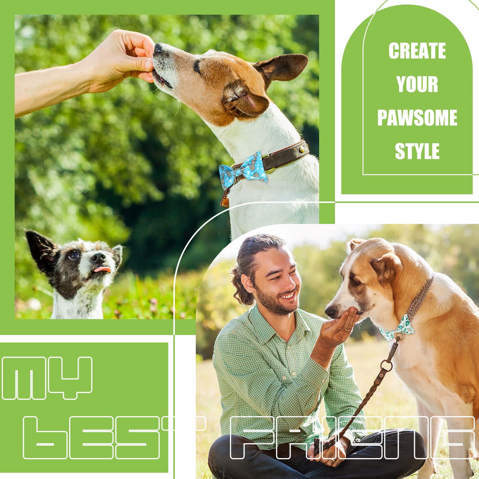 16 Pcs Dog Bow Ties Slide Dog Collar Bows Summer Hawaiian Styles Dog Collar Attachment Bows With Rubber Bands Dog Bow Ties For Large Dogs Spring Summer Grooming Independence Day (Fresh Style)