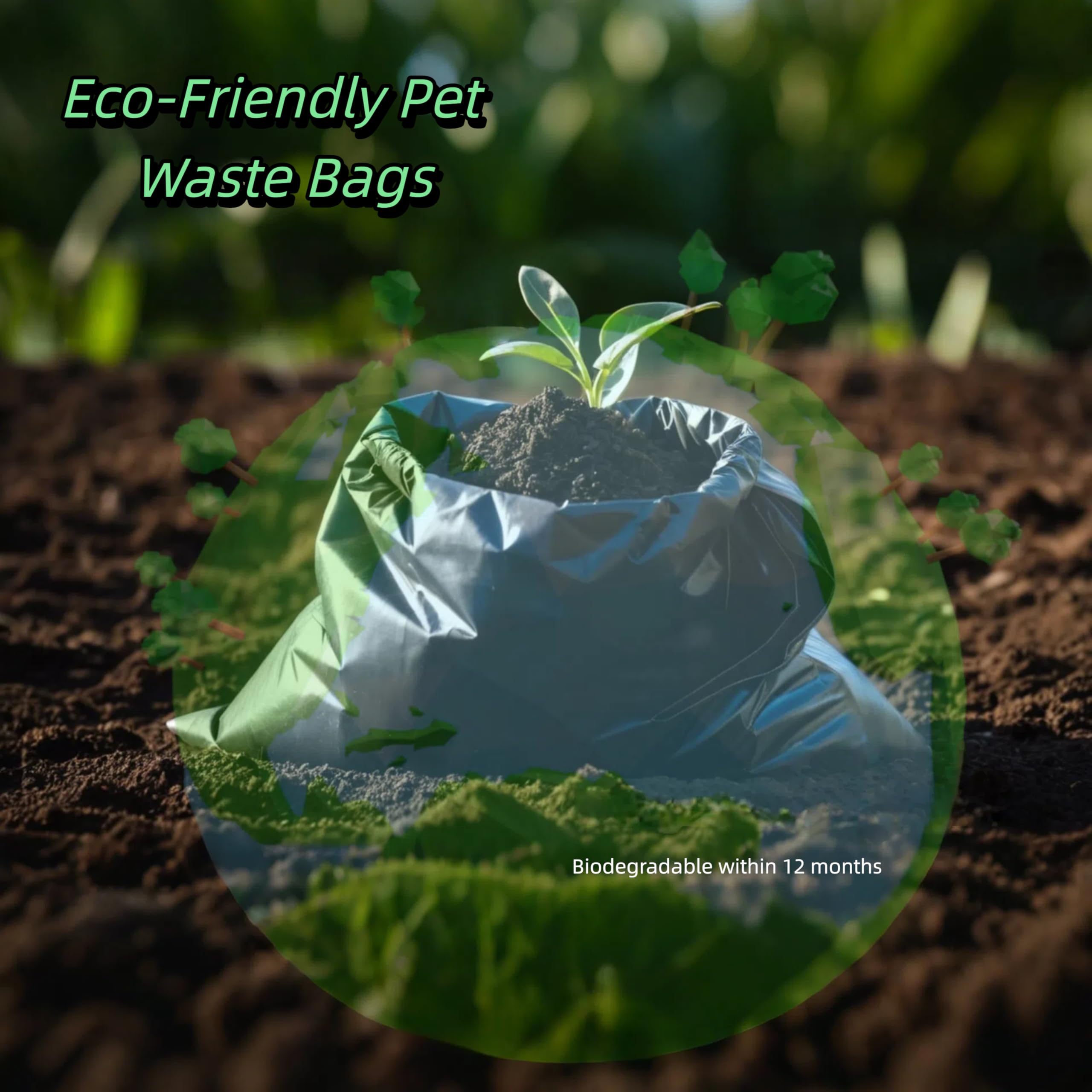 Cwyza Biodegradable T-Shirt Poop Bags With Easy-Tie Handles - Leak-Proof, Extra Thick Waste Bags For Small Dogs & Cats,6 Pack Of