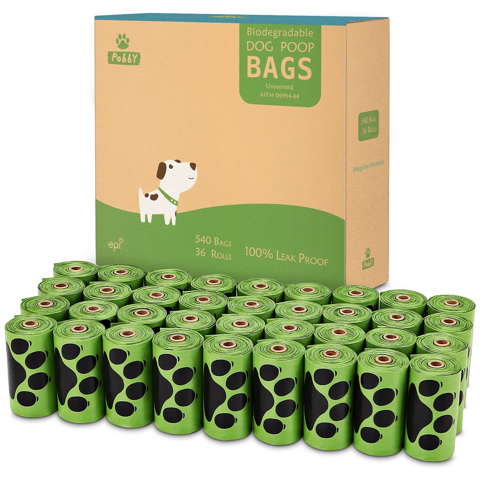 Dog Poop Bag 540 Count, Dog Poop Bags Rolls, Dog Bags For Poop Unscented Refill Rolls, 9'' X 13'' Durable Thick Poop Bags For Do