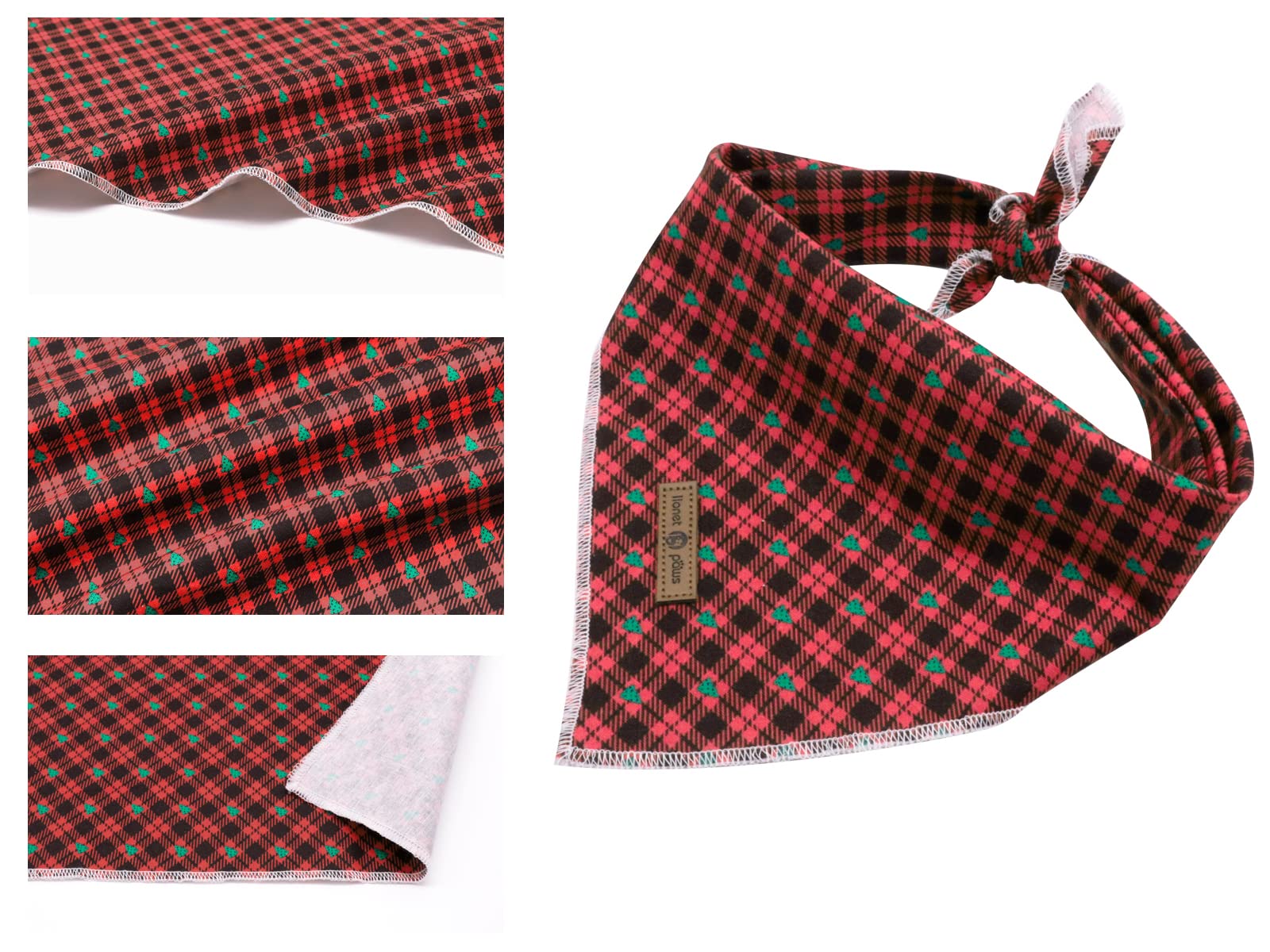 Lionet Paws Christmas Dog Bandana Washable Cotton Handkerchief Scarf Triangle Red Black Bandana For Small Medium Large Dogs Girl Boy Gift