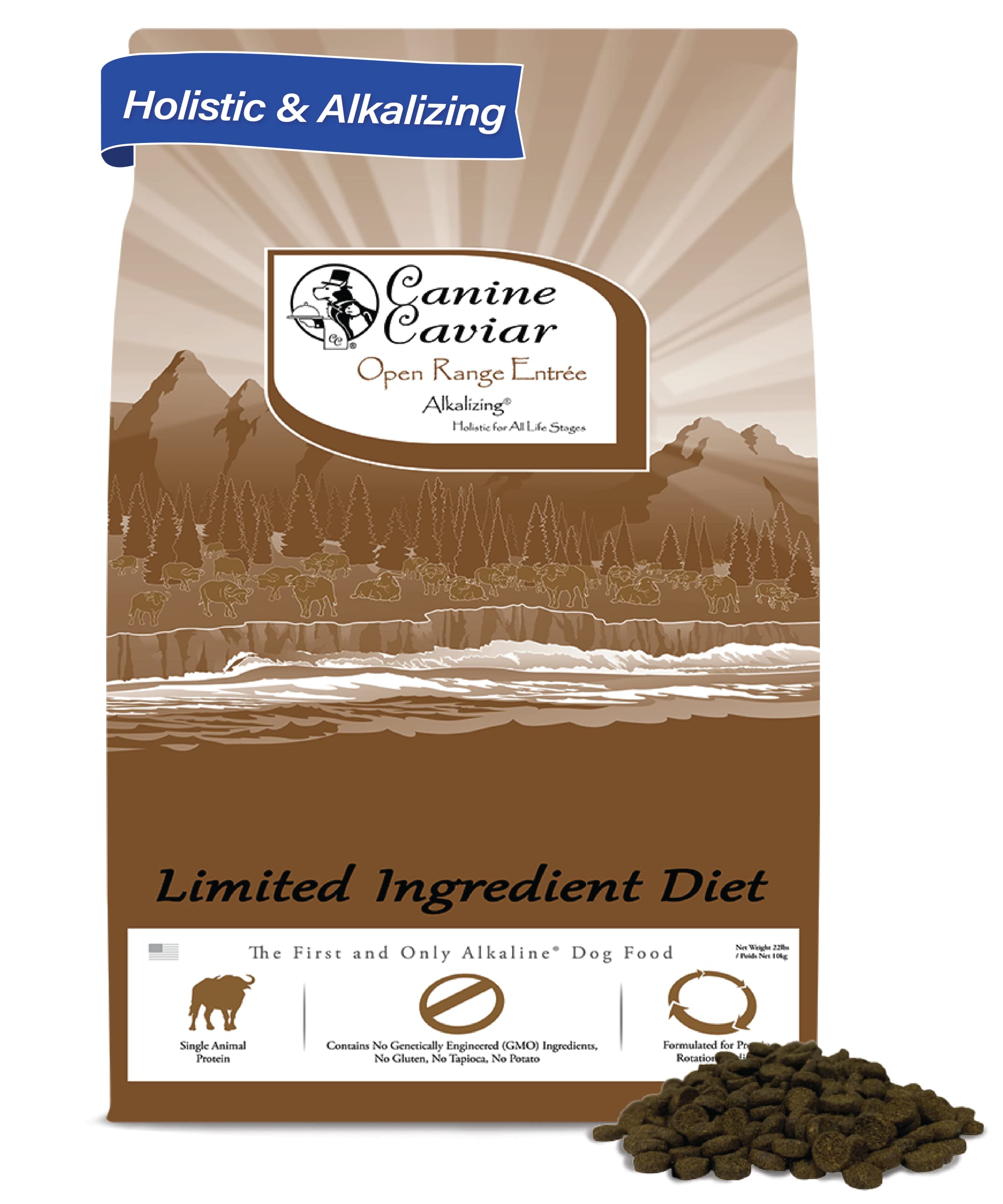 Canine Caviar Grain-Free Free-Range Buffalo Dog Food, 4.4Lb.