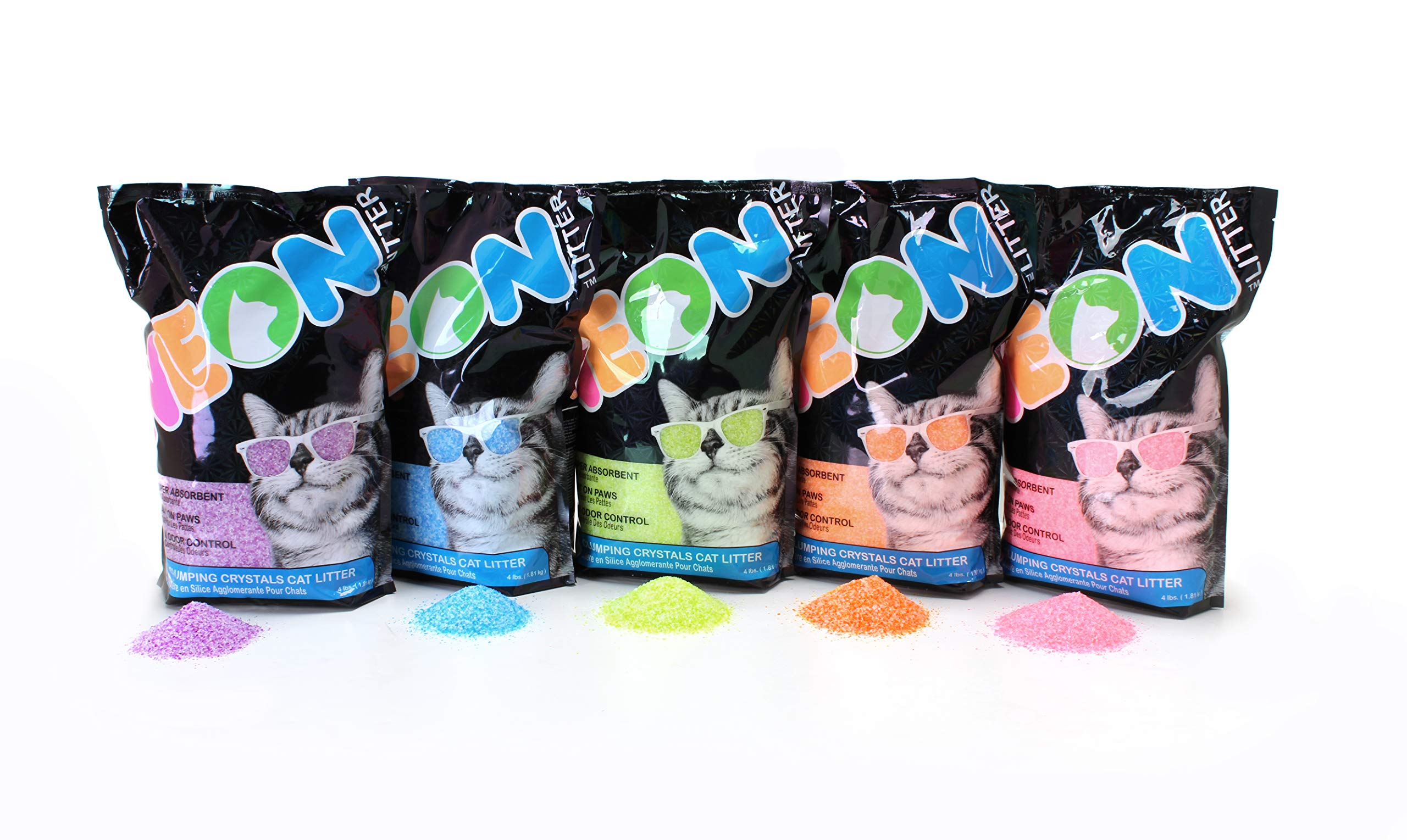 Neon Clumping Silica Gel Crystal Cat Litter, Purple