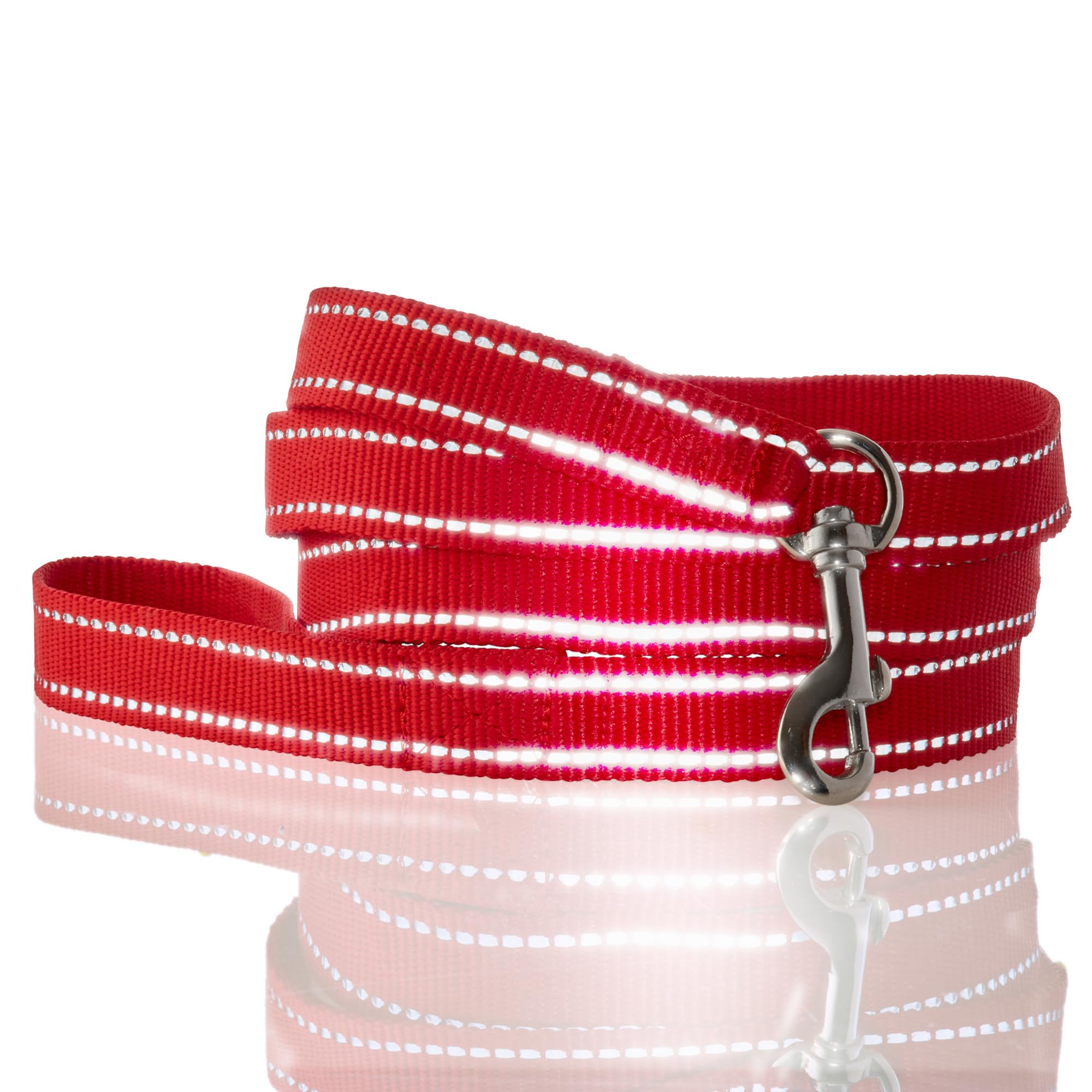 Pet Passion Reflective Durable Dog Leash 7 Ft. For All Pet Breeds, Red, One Size