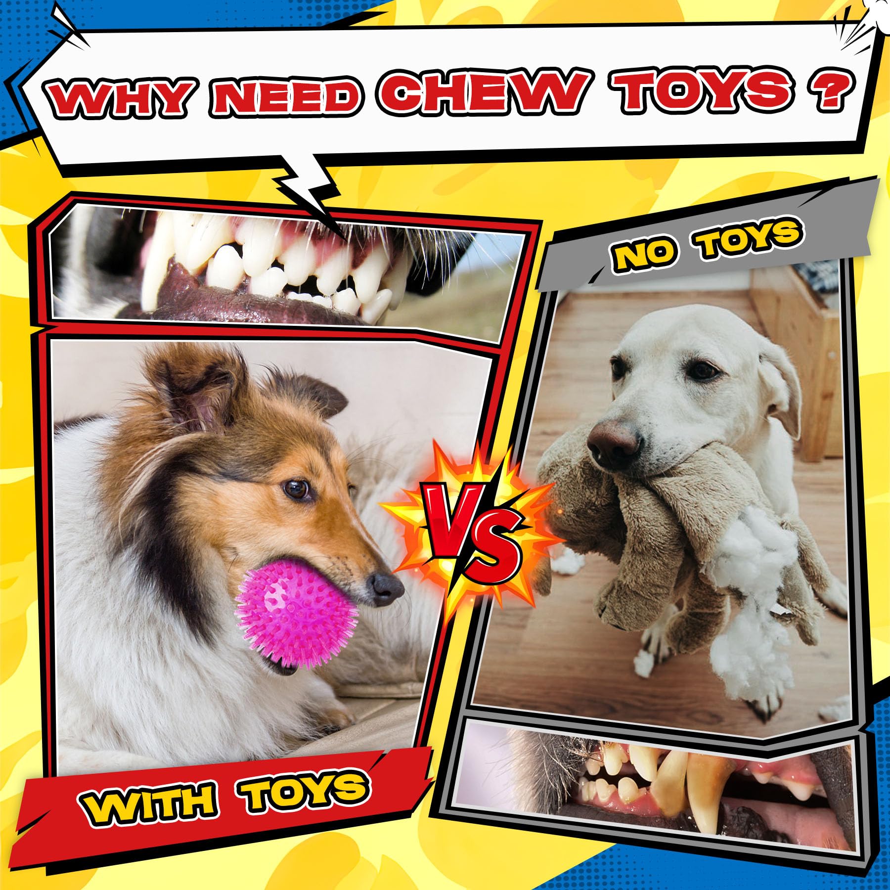 Zeaxuie 12 Pack Heavy Duty Various Dog Chew Toys Pack For Aggressive Chewers - Includes Large Rope Toy, Squeaky Toys & Indestruc