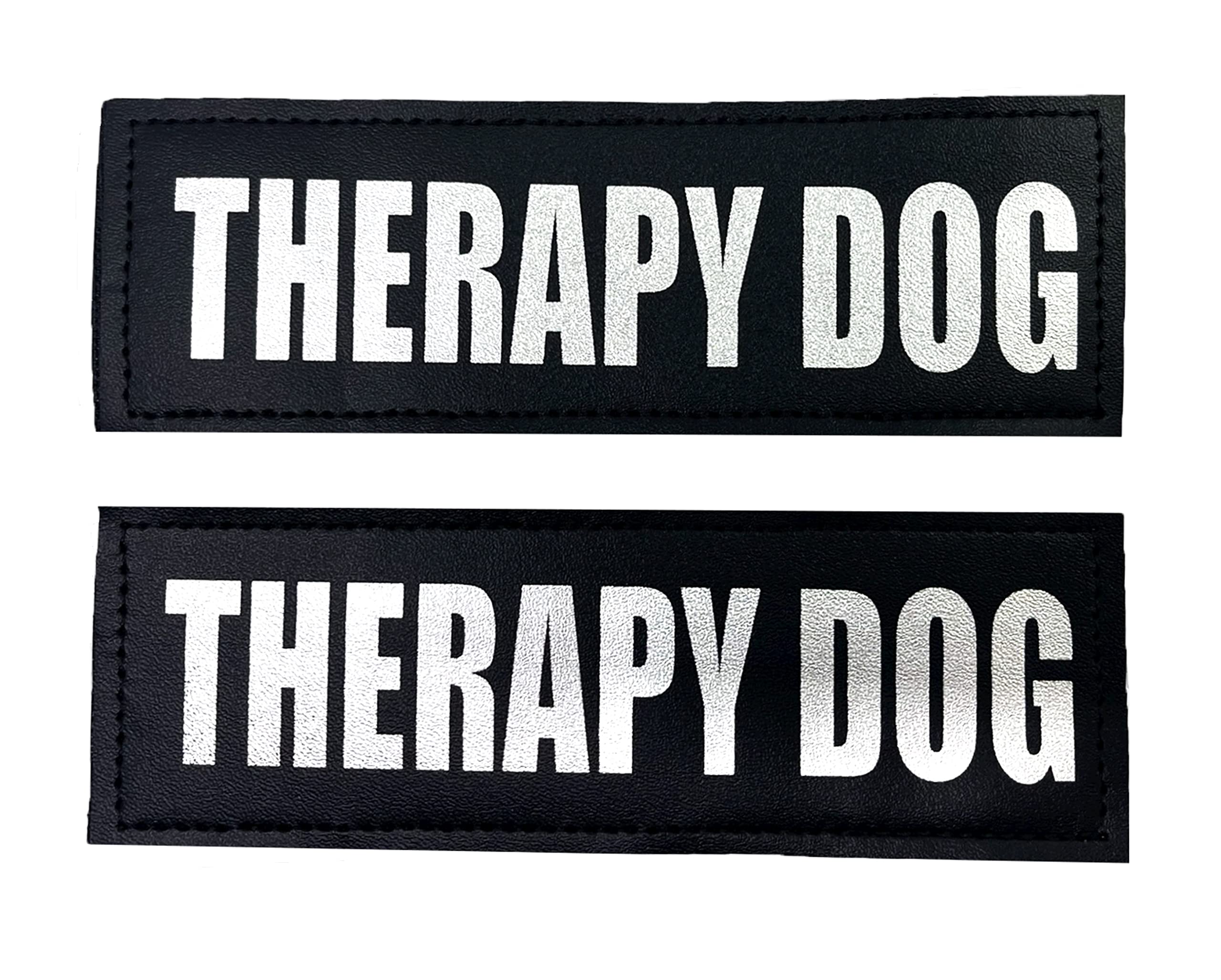 Albcorp Reflective Therapy Dog Patches With Hook Backing For Service Animal Vests/Harnesses Medium (5 X 1.5) Inch