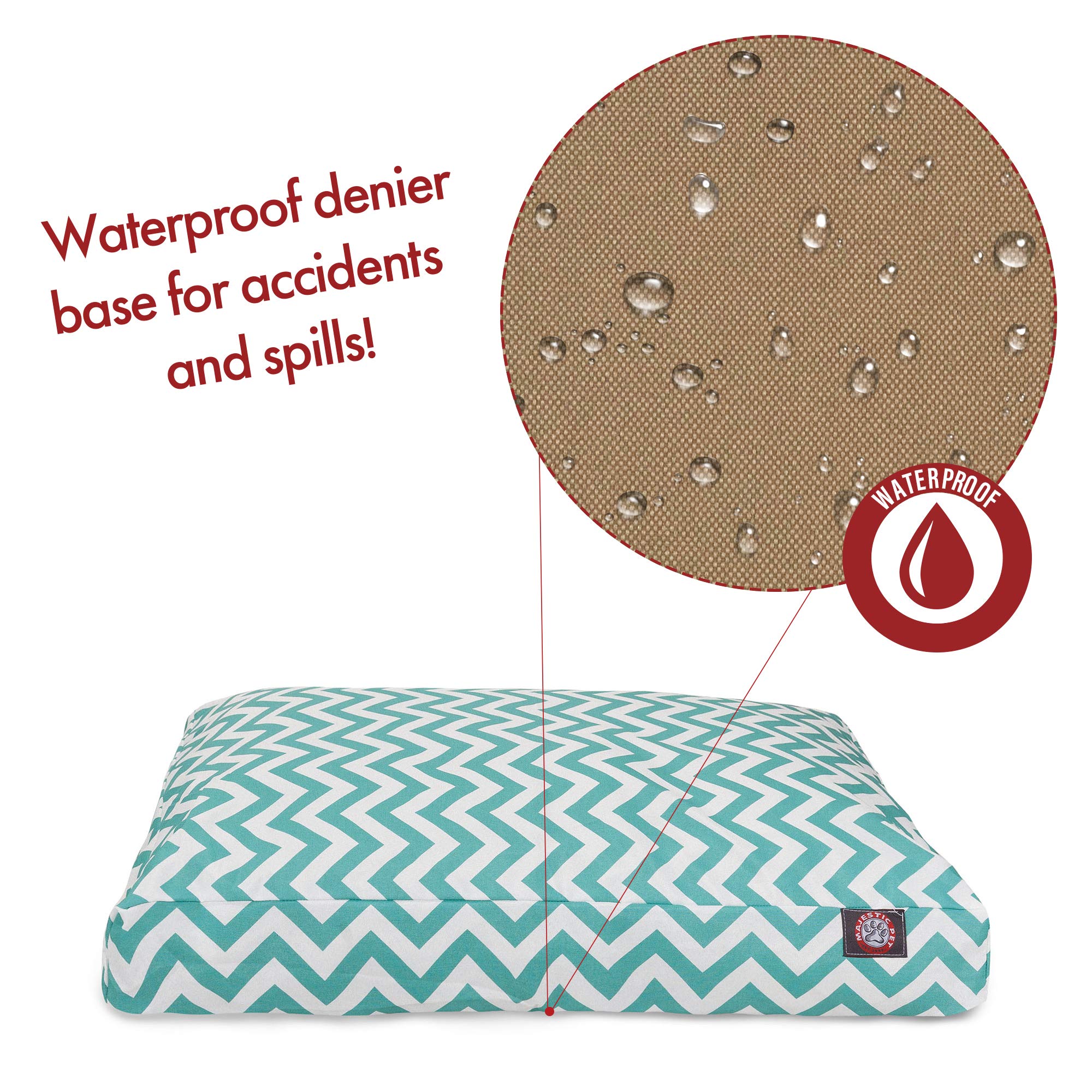 Teal Chevron Extra Large Rectangle Indoor Outdoor Pet Dog Bed With Removable Washable Cover By Majestic Pet Products