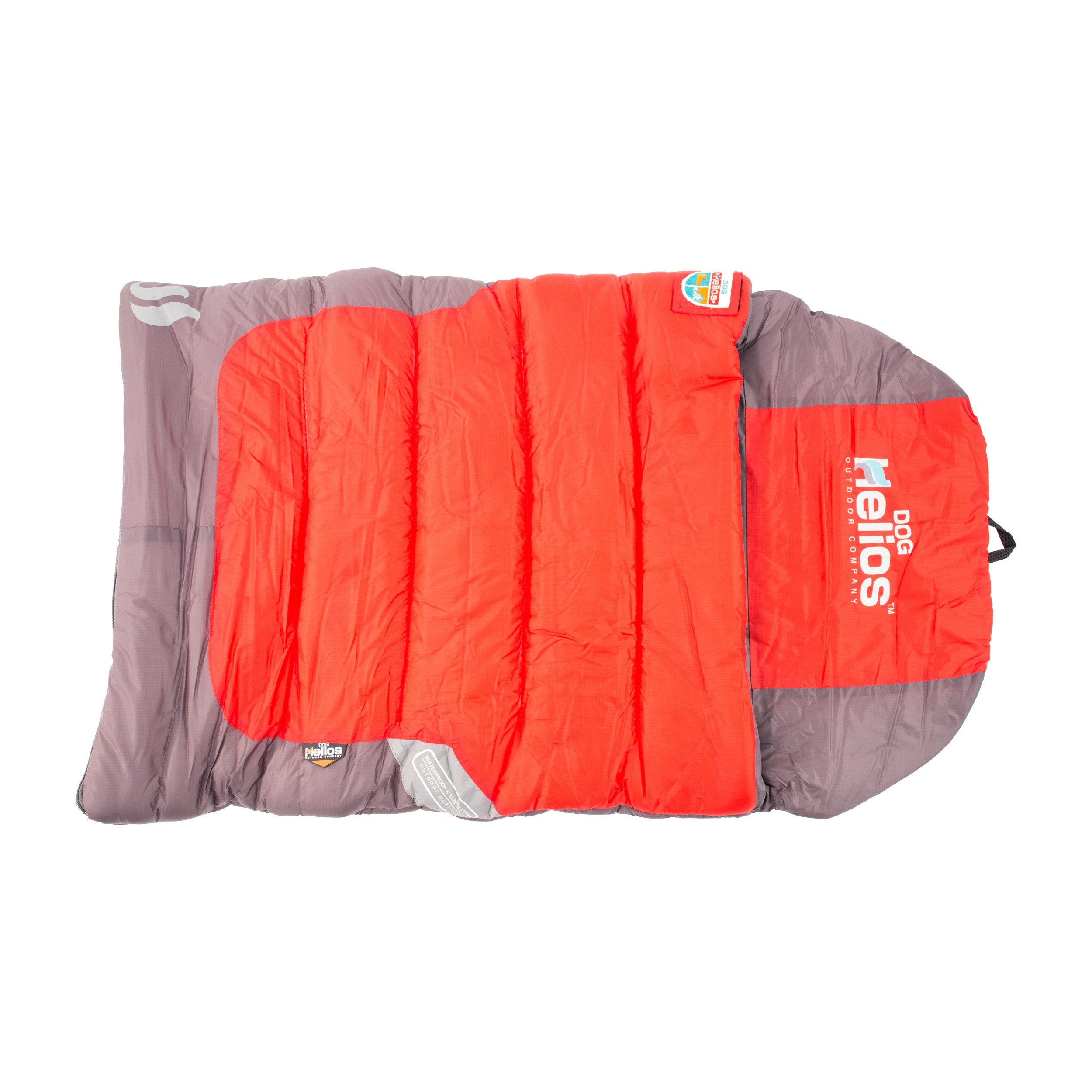 DOGHELIOS 'Trail-Barker' Multi-Surface Water-Resistant Travel Camper Sleeper Pet Dog Bed Mat w/ BlackShark Technology, One Size, Red, Dark Grey