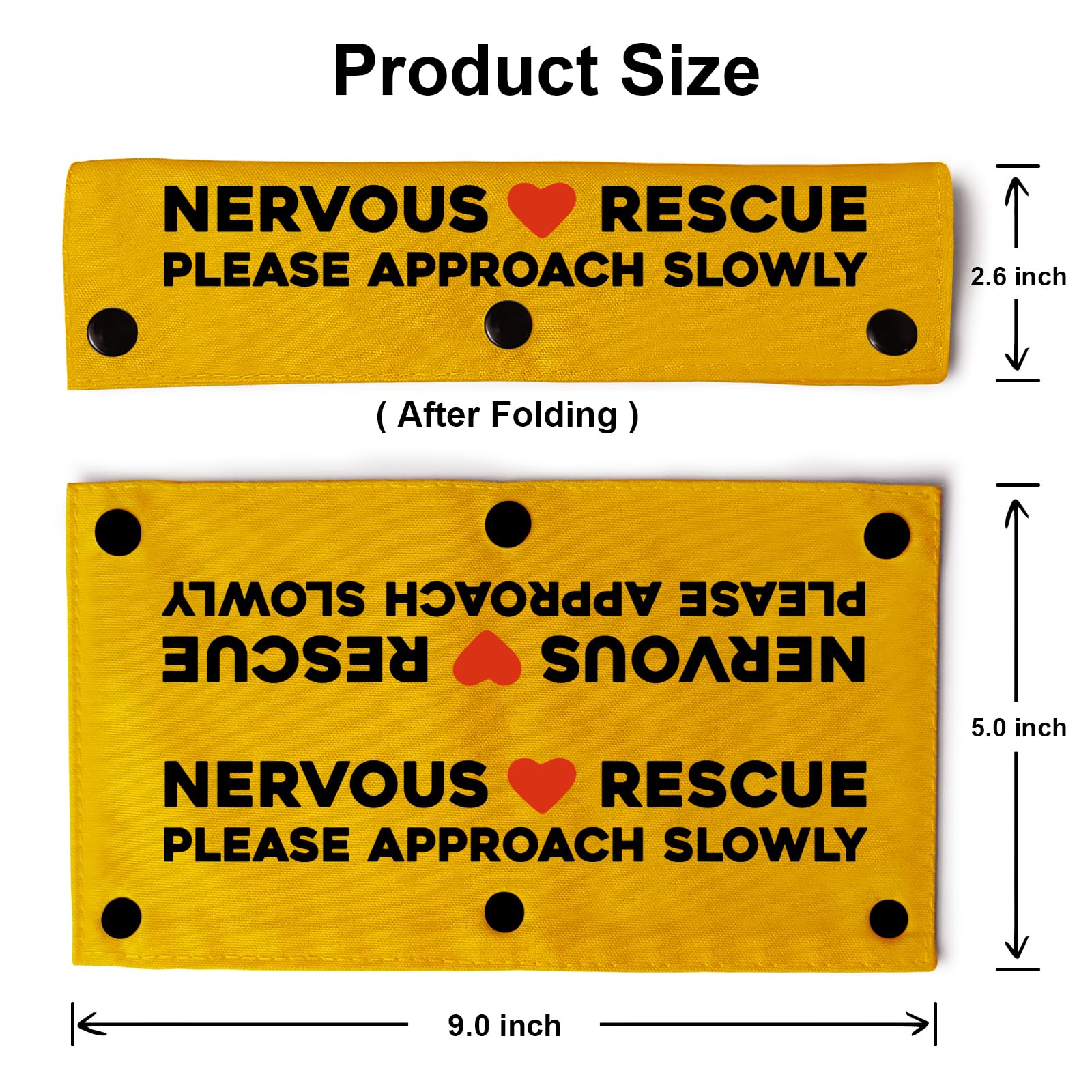 Yrovwenq Nervous Rescue Please Approach Slowly Yellow Sleeve - Funny Dog Leash Wrap For Dogs 8.8 Inches * 2.5 Inches