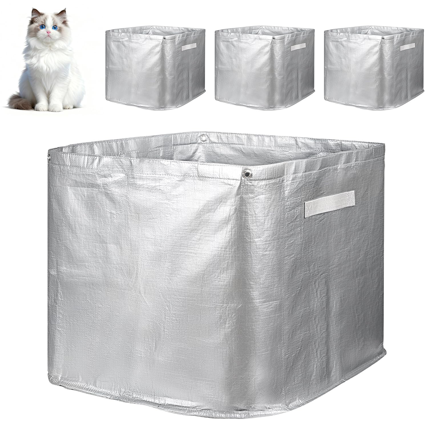 HIREGIGI 4 Pack Litter Box Liners C Compatible with Modkat XL Litter Box Type C, Reusable Liners Top Entry with Carrying Handles