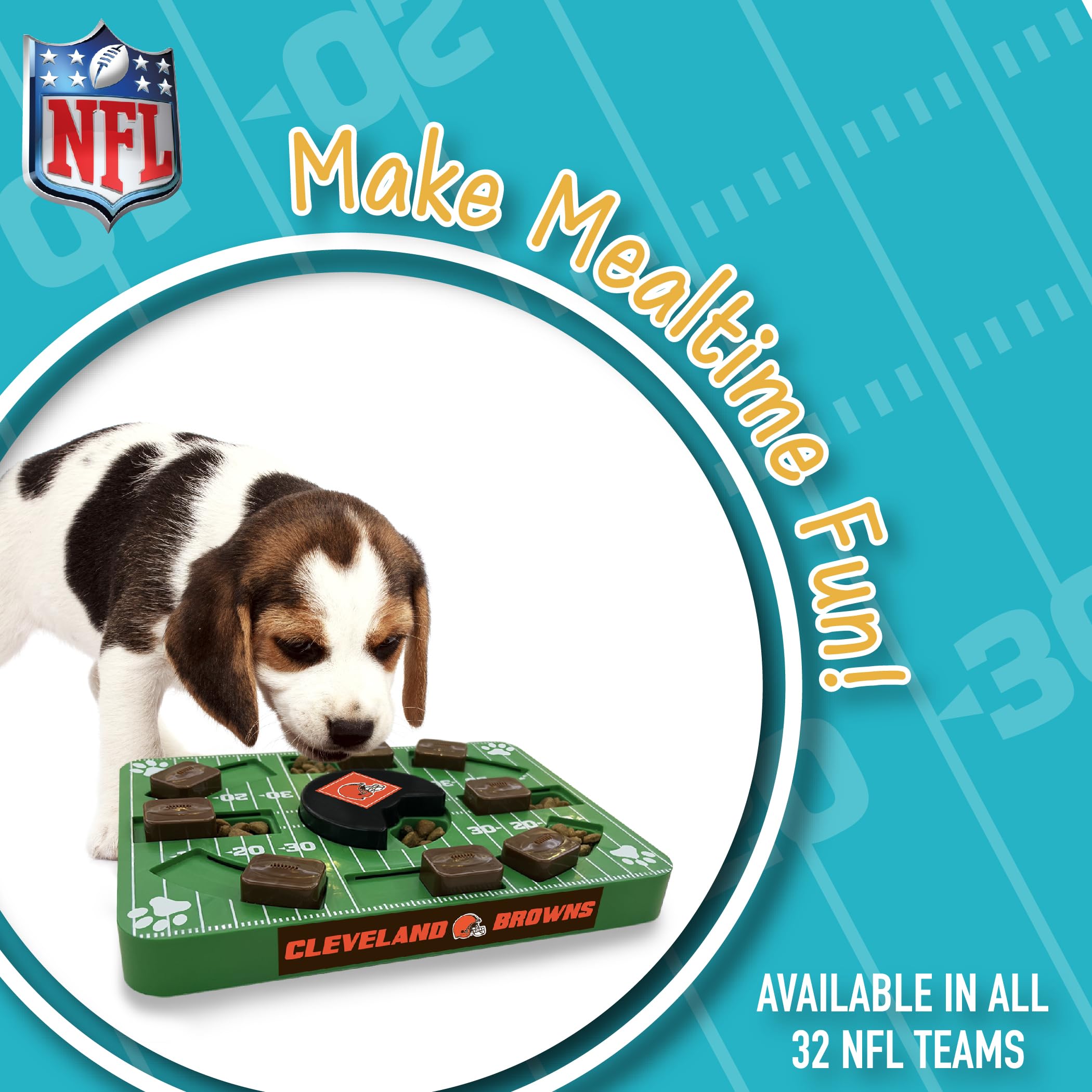 Pets First Nfl Cleveland Browns Puzzle Treat Dog Toy - Interactive Toy For Dogs