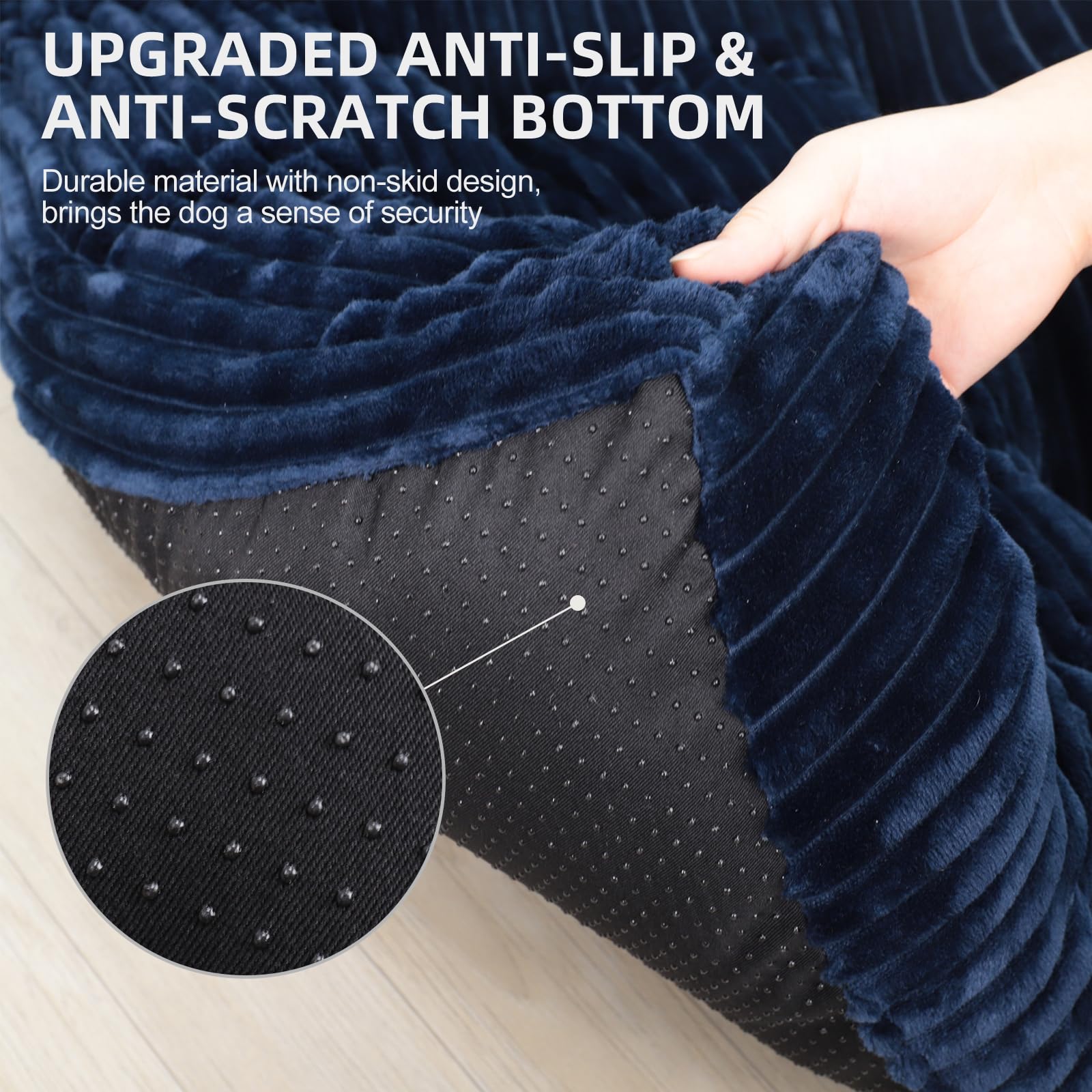 Ksiia Dog Crate Bed Washable Dog Beds For Large Dogs Deluxe Plush Fluffy Comfy Thick Kennel Pad Anti-Slip & Anti-Scratch Pet Sleeping Mat, 35 X 23 Inch, Dark Gray