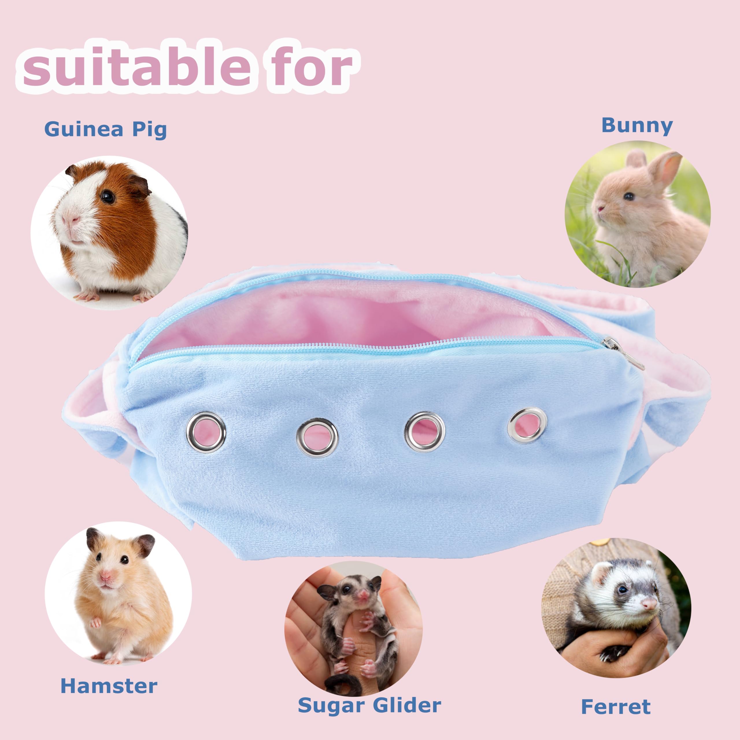 Meow&Woof Sugar Glider Bonding Pouch Small Pet Carrier Bag Sling With Strap Critter Cuddler For Gliders Ferret, Rat, Hedgehog, H
