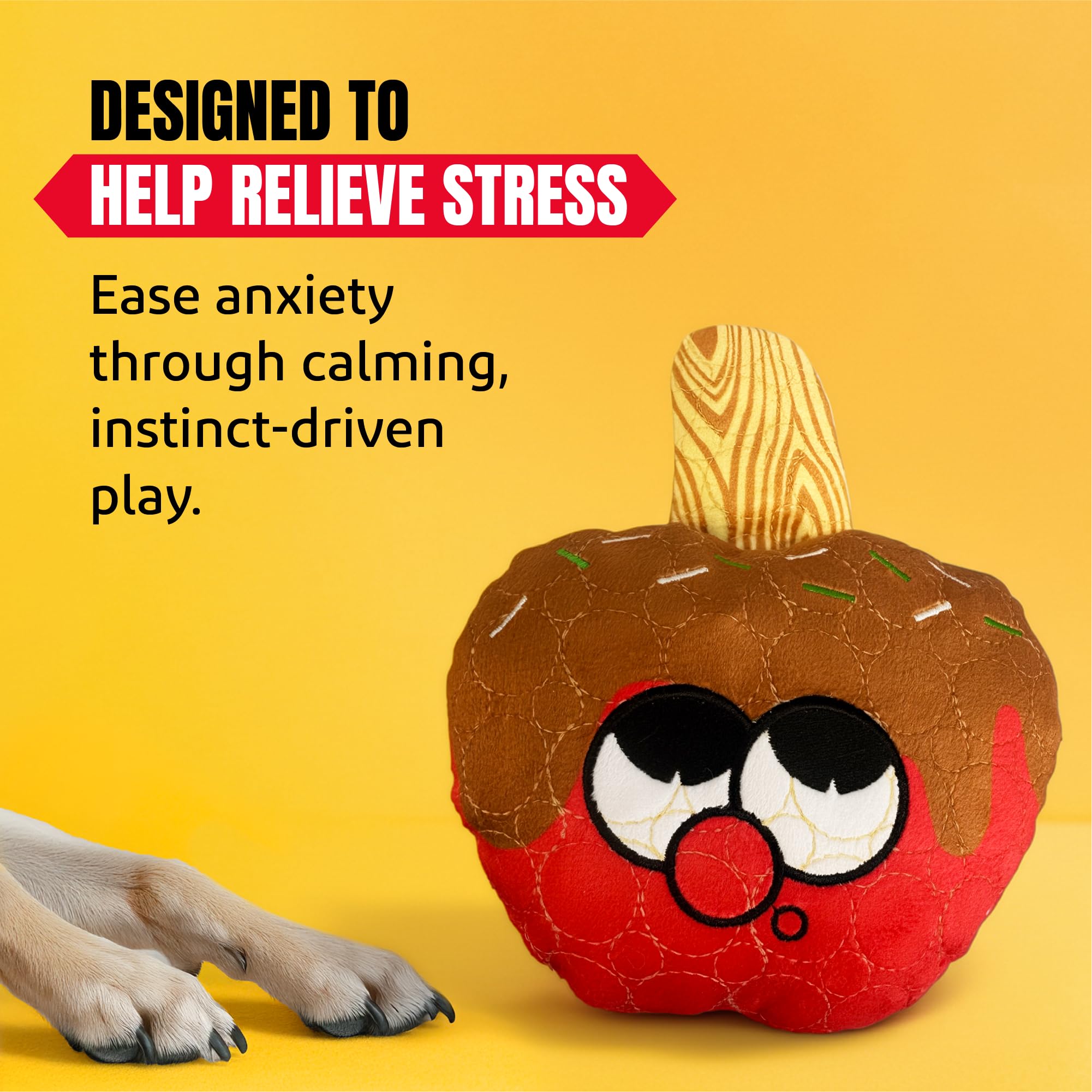 Bite Force -Durable & Strong Dog Toy Candy Apple Buddy with Squeaker, Kevlar-Reinforced for Aggressive Chewers for Small Medium