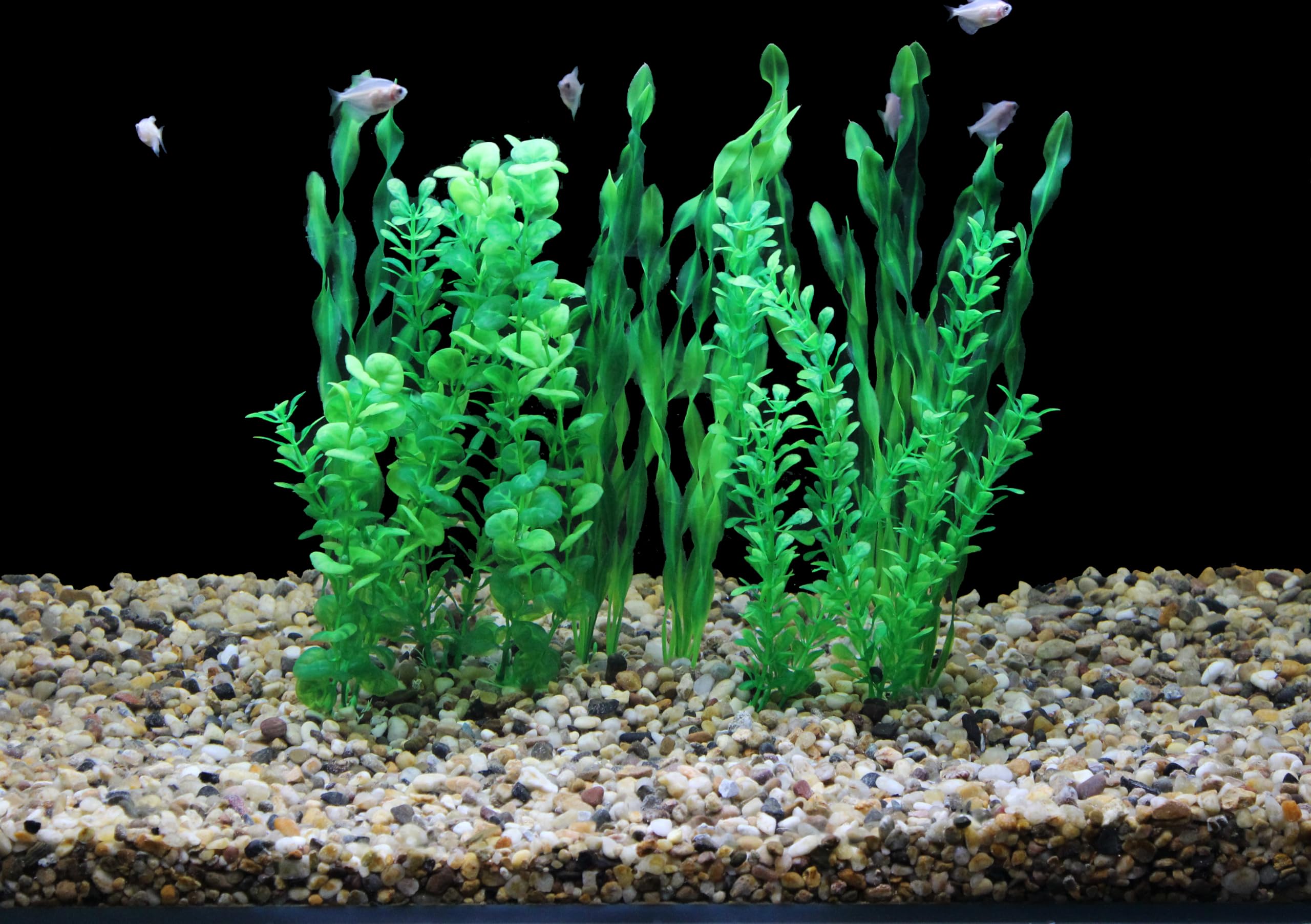 Aquaneat Fish Tank Artificial Plants, Aquarium Plants Plastic,Fish Tank Decorations, Multi Shape, 10Packs