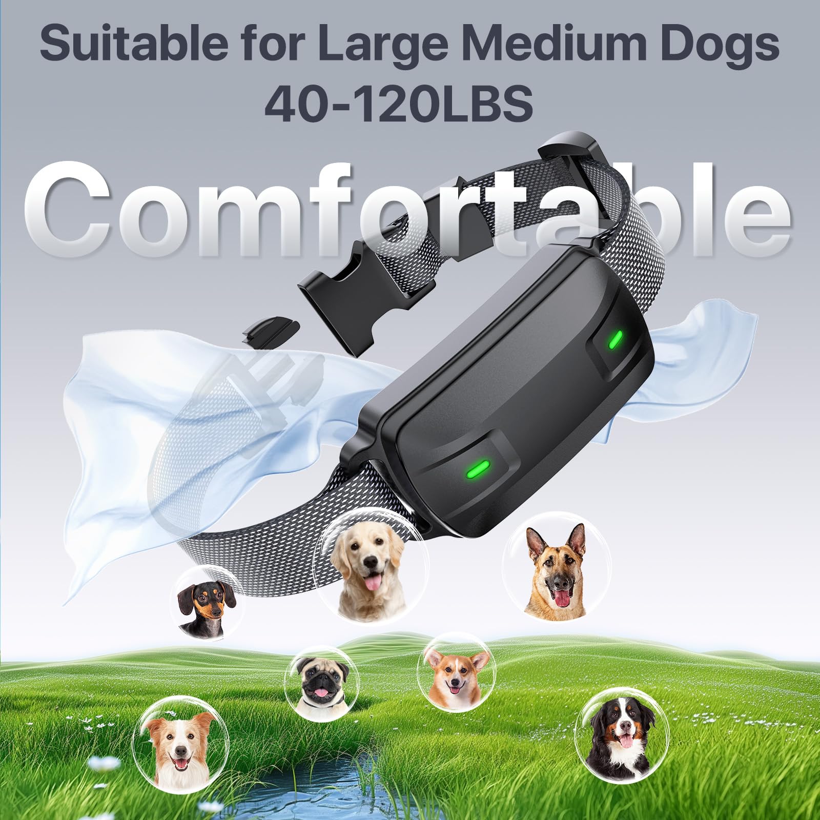 Dog Shock Collar with Remote Control, Dog Training Collar for Large Medium Dogs 40-120lbs Waterproof, Shock Collar for Dogs with