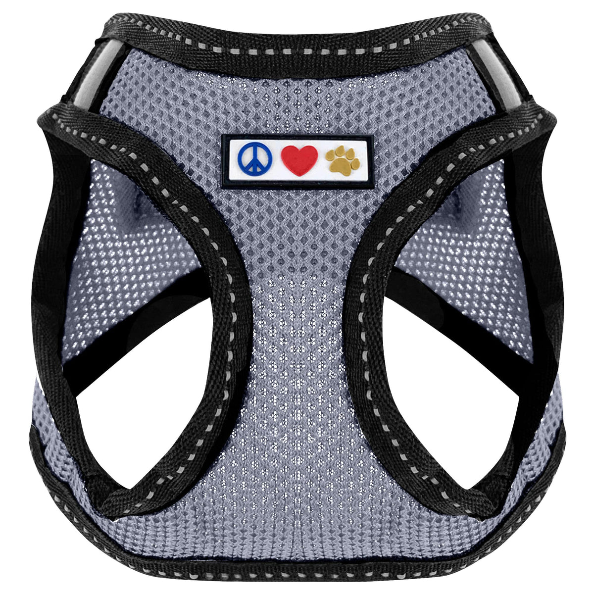 Pawtitas Dog Vest Harness Made With Breathable Air Mesh | All Weather Vest Harness For Large Dogs With Quick-Release Buckle - Grey Mesh Dog Harness For Training And Walking Your Pet.