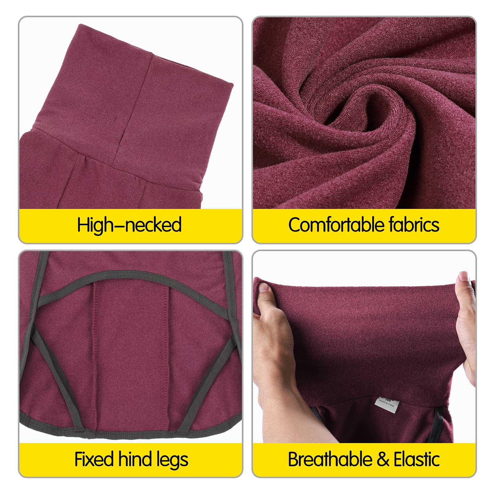 Dog Sweater Pullover Cold Weather Vest For Dogs Dog Sweatshirt Dog Jacket For Indoor And Outdoor Use (X-Small, Wine Red)