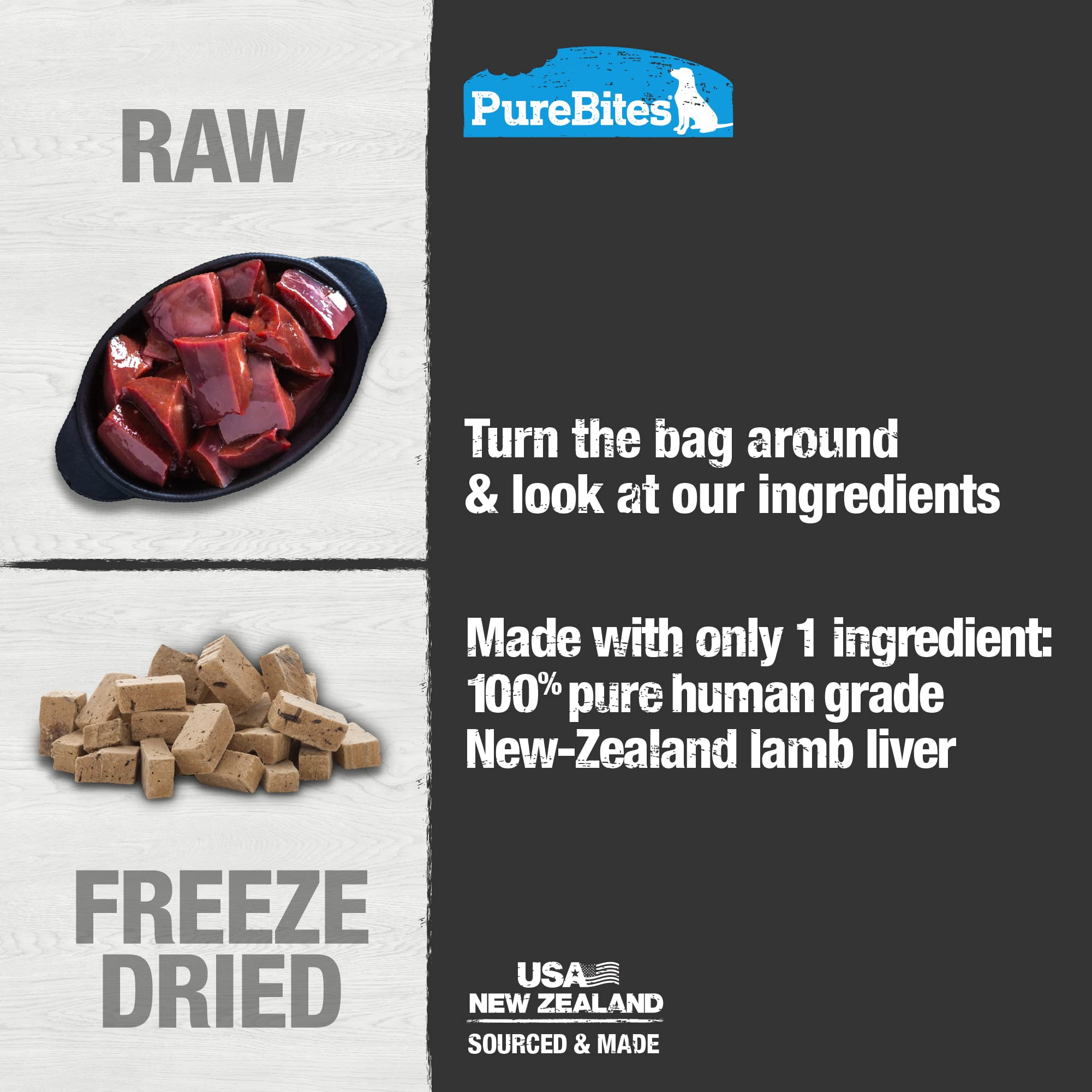 PureBites Lamb Liver Freeze Dried Dog Treats3