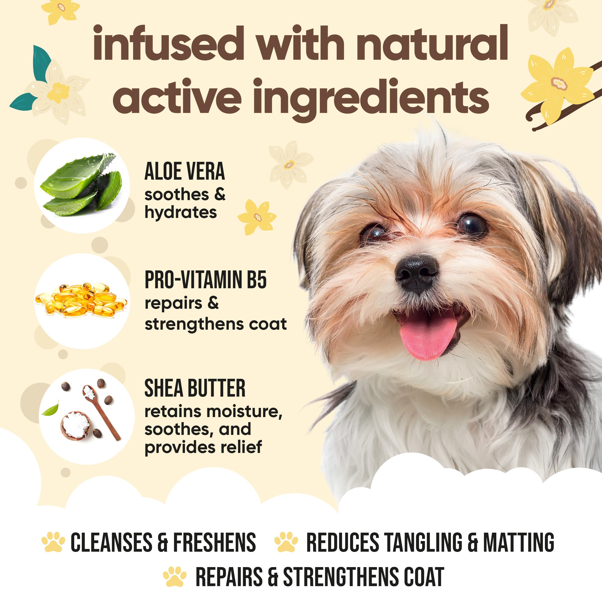 Vanilla & Shea Butter Dog Shampoo By Buddycare | Moisturising Shampoo For Dogs | Vanilla & Shea Butter Scented | With Aloe Vera