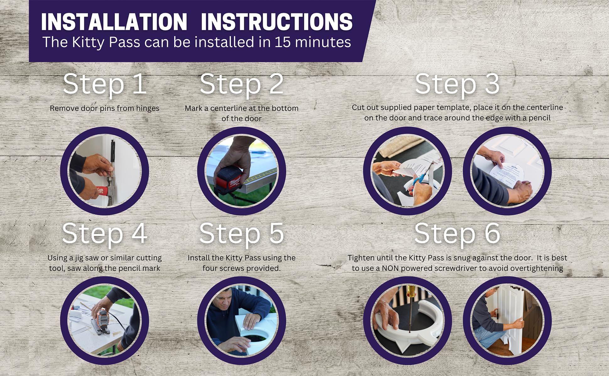 The Kitty Pass Interior Cat Door - Let Your Cat In And Out Of Closed Doors, Secure Pet Proof Gate Latch - For Cats Up To 21 Lbs