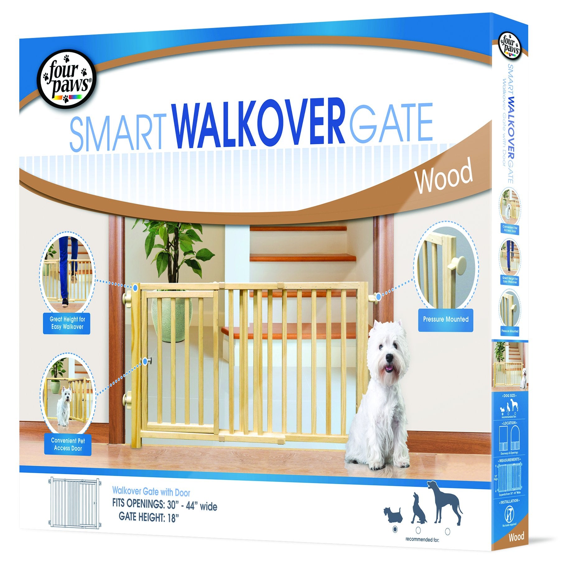 Four Paws Walk Over Wooden Dog Gate, 30-44' W By 18' H