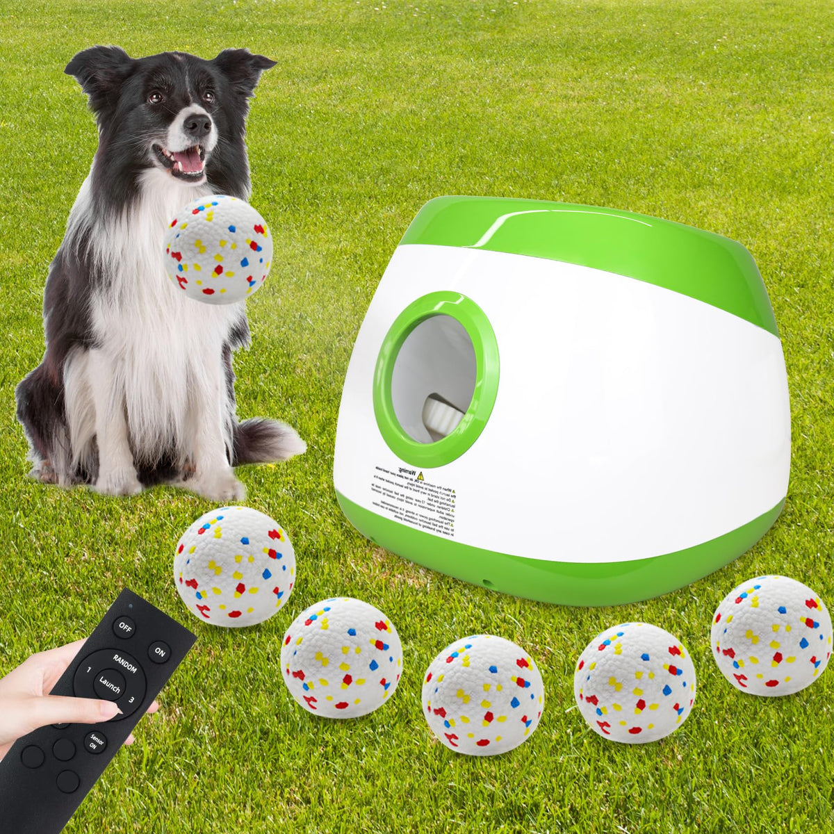 Mekaple Automatic Dog Ball Launcher, Upgraded Interactive Dog Balls Thrower With 3 Distance 29Ft-79Ft, Remote Control Ball Launc