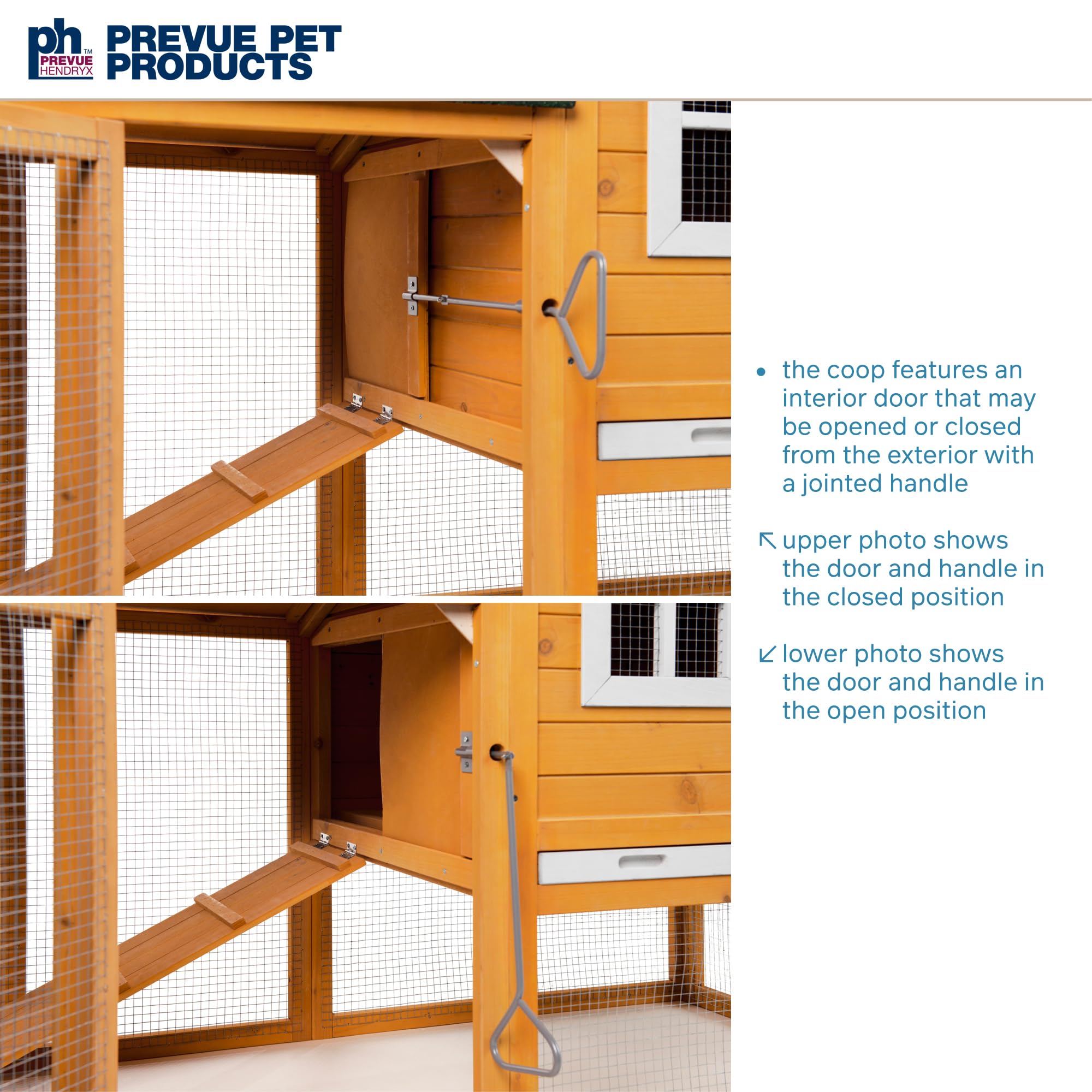 Prevue Pet Products Chicken Coop With Lockable Nest Box, Yellow, 2-Bay