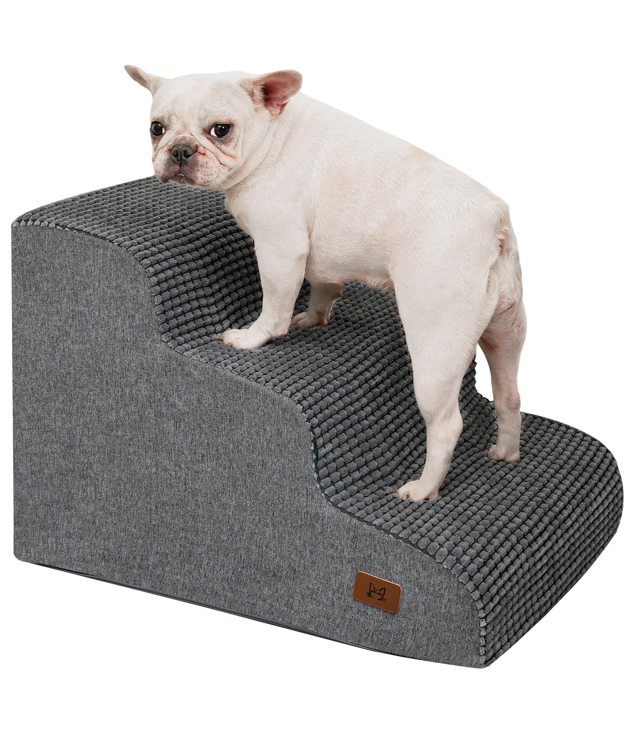 Abcpet Dog Step For Bed, Dog Stair 3-Step 35D Pet Stair 15.7'' H For High Bed Or Sofa Non-Slip Balanced Pet Step Indoor, Grey