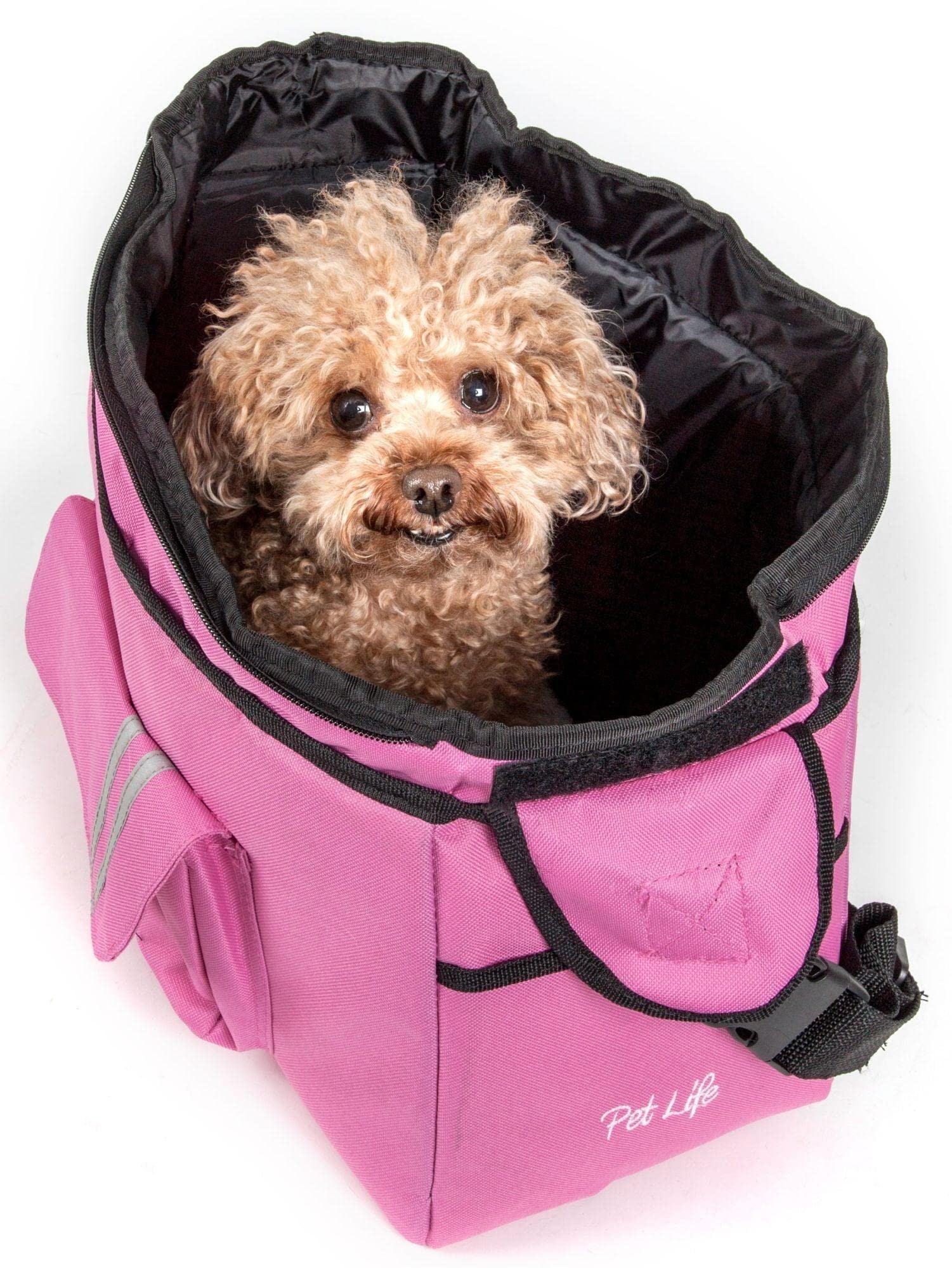 Pet Life DPF05214 Summit Shoulder Dog Carrier, Medium, Pink/Black