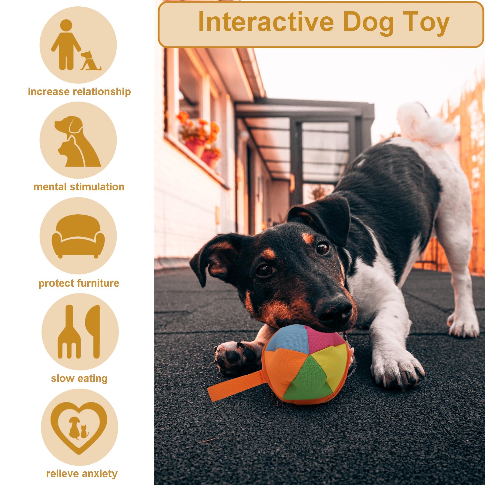 Ablechien Dog Chase & Treat Ball, Snuffle Ball For Dogs, Interactive Dog Toy For All Breeds Size With Storage Bag, Enrichment To