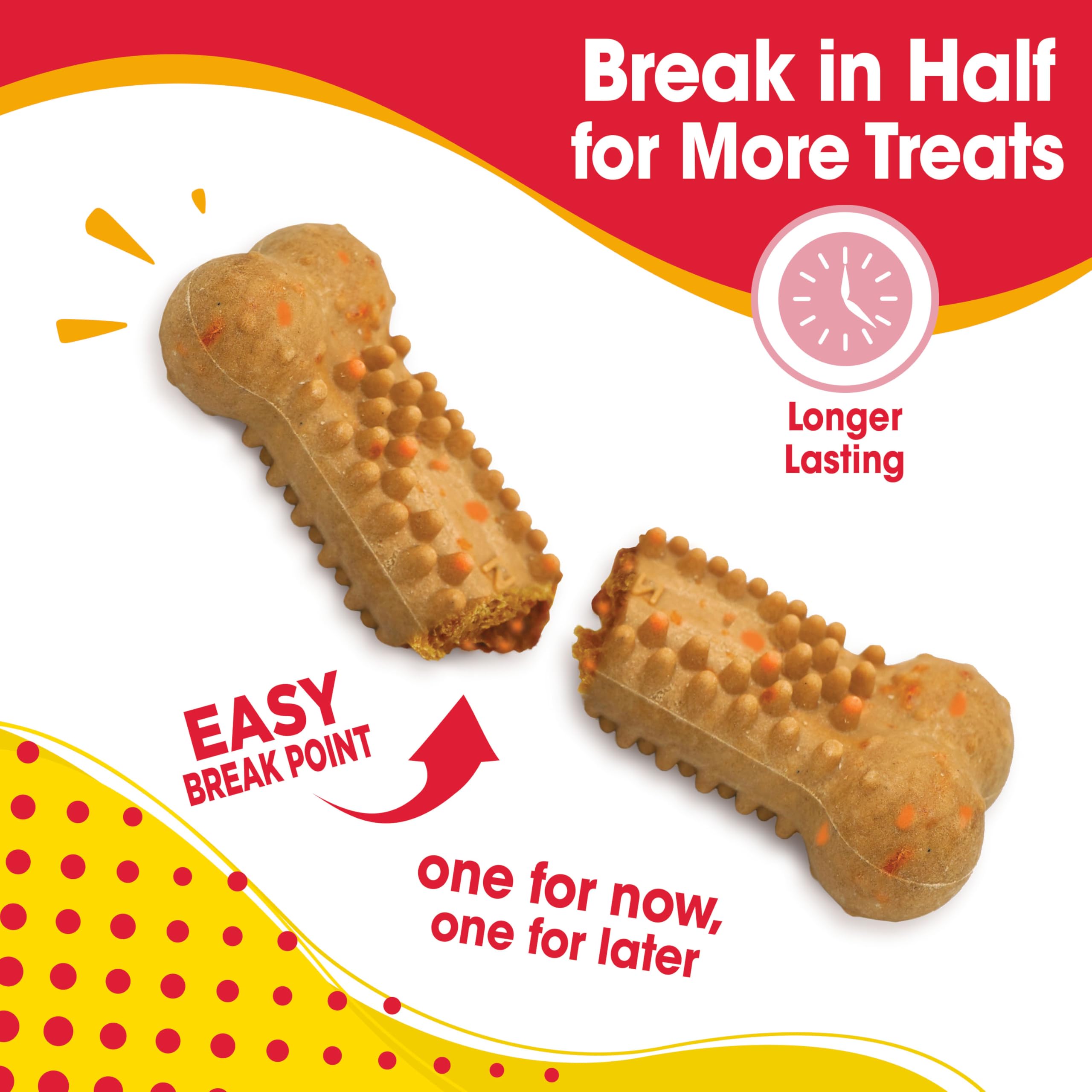 Nylabone Nubz Flavor Bursts Natural Edible Chew Bones for Dogs, Healthy Long Lasting Chews Made in The USA, Grain-Free Dog Treat