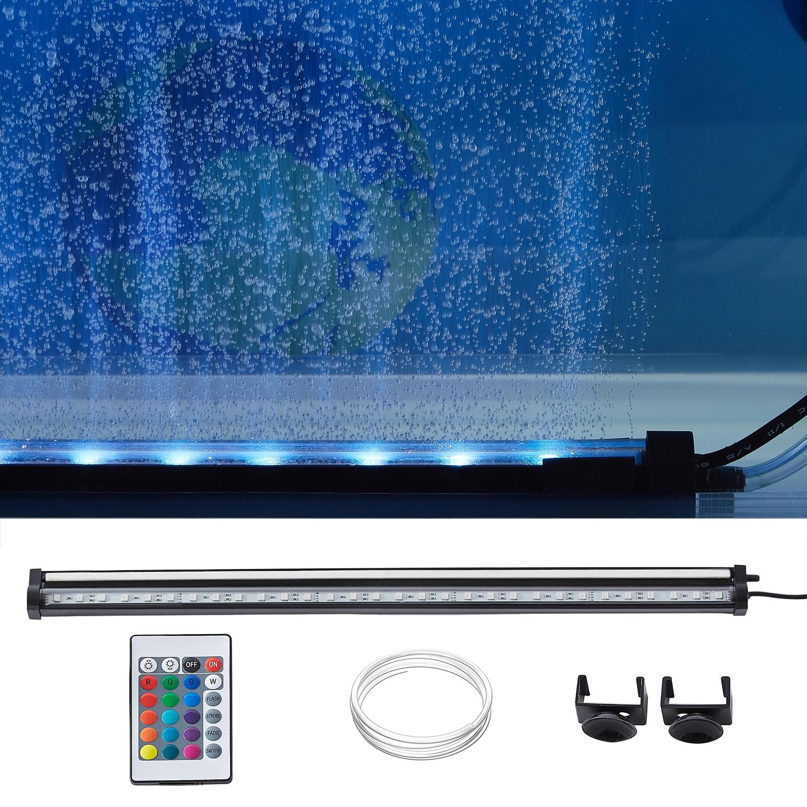 Carefree Fish Aquarium 4/8/12/16/24/40In Led Nanometer Materials Air Stone Strip ? and Tube Fish Tank Oxygen Stone Bubble Wall R