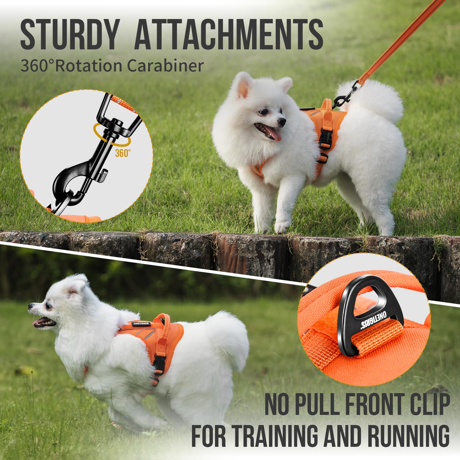 Onetigris Dog Harness With Leash Set, No Pull Adjustable Reflective Step-In Puppy Harness With Thickened Padded Antz Vest For Ex