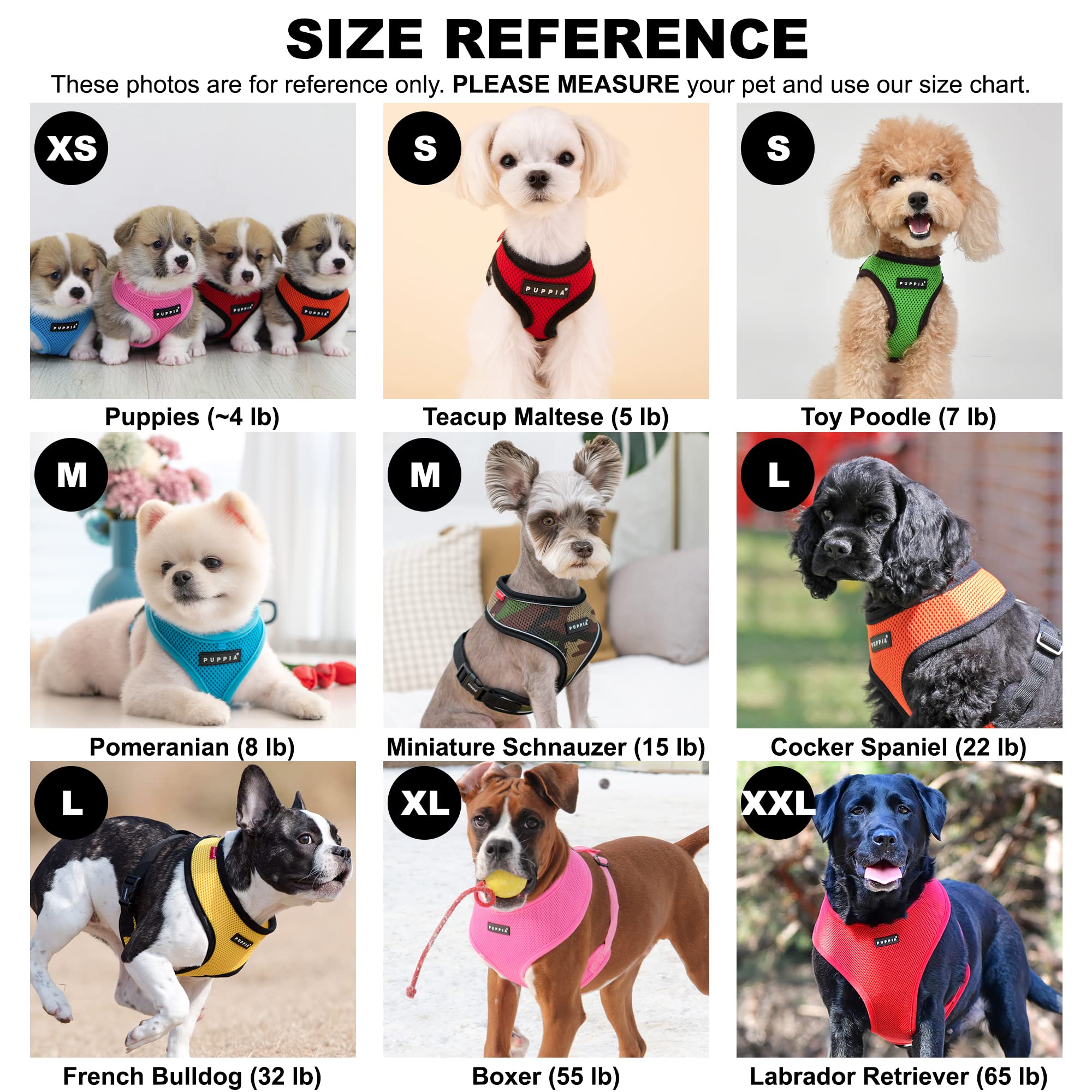 Puppia Soft Dog Harness No Choke Over-The-Head Triple Layered Breathable Mesh Adjustable Chest Belt and Quick-Release Buckle, Beige, Small -Like New