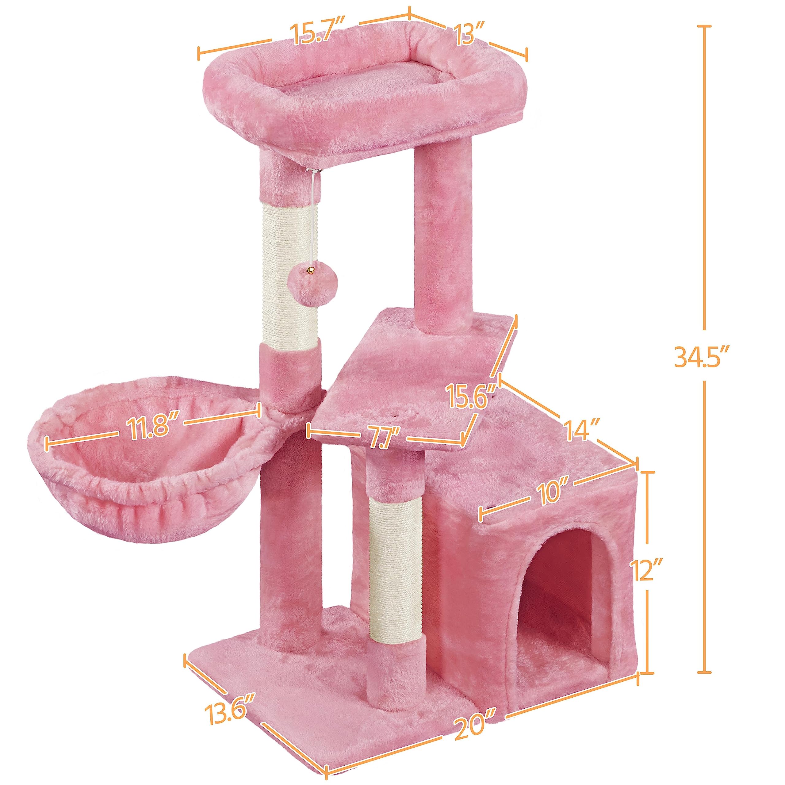 Yaheetech Cat Tree, Cute Cat Tower For Indoor Cats, Multi-Level Cat Furniture Activity Center W/Sisal-Covered Post For Small Cat Kittens