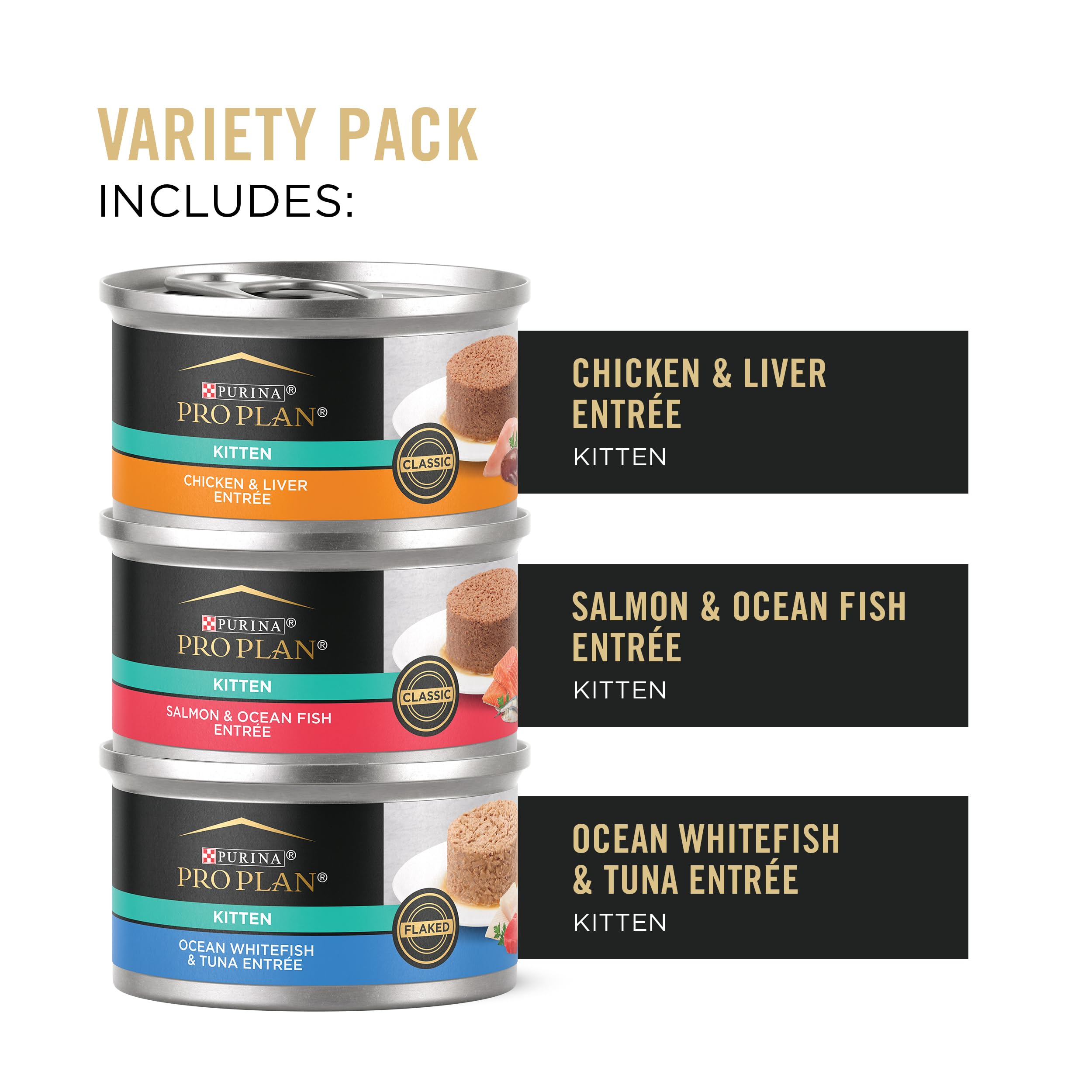 Purina Pro Plan High Protein Wet Kitten Food Variety Pack, DEVELOPMENT Kitten Favorites - 3 Oz (Pack of 24)