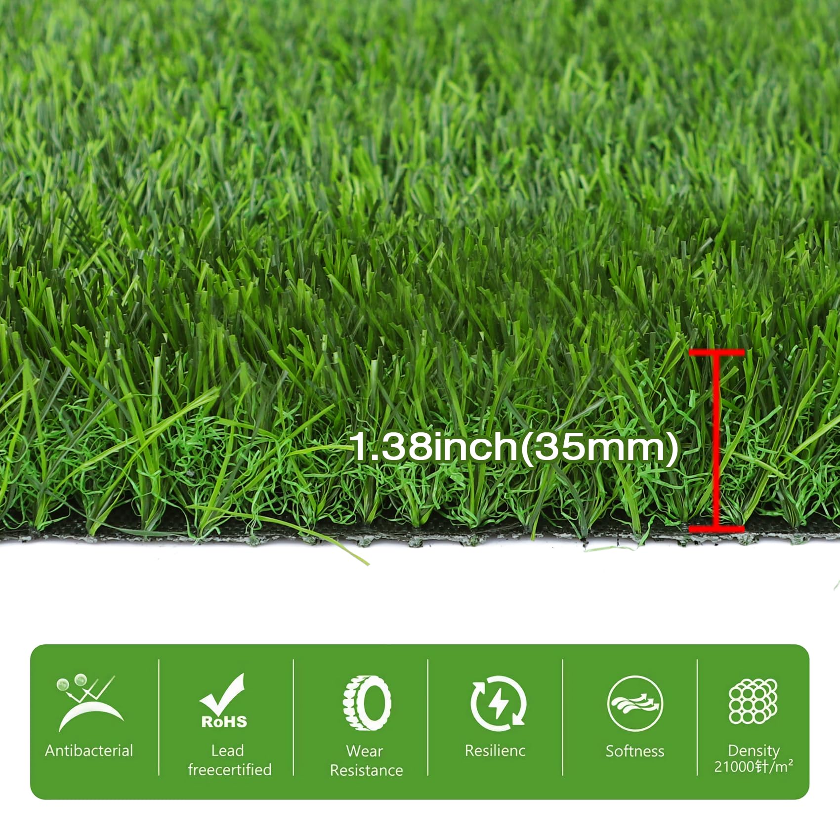 Globreen Dogs Artificial Grass Pee Pads, Puppy Potty Training Turf, Pets Fake Grass Mat For Indoor Outdoor, 45' X 32'