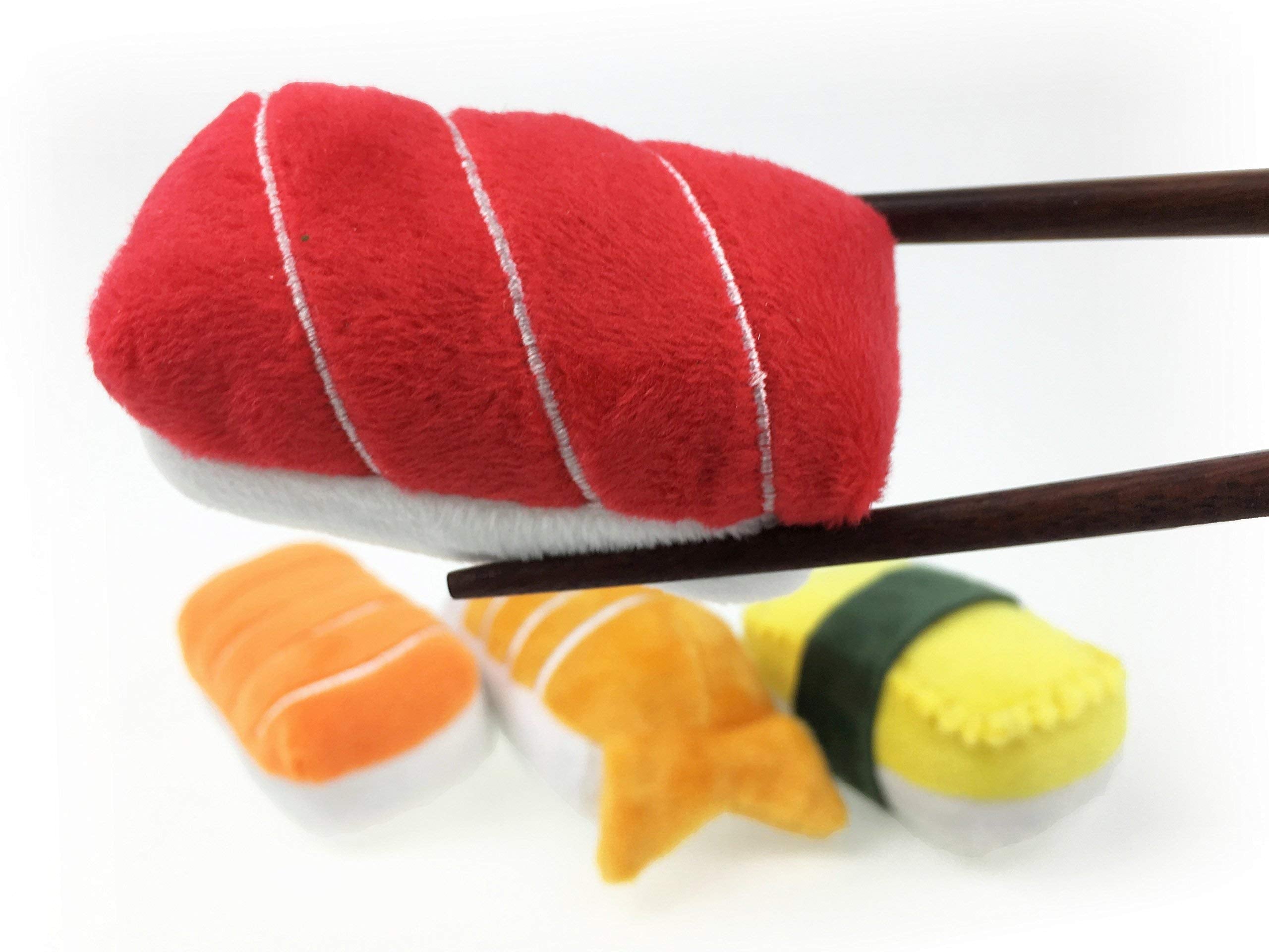 Sushi Toys For Cats, Kittens Catnip Toy Crinkle Paper Bells Rattle 4Pc Set Cat LoverS Gift Idea For Women, Men Standard Nigiri