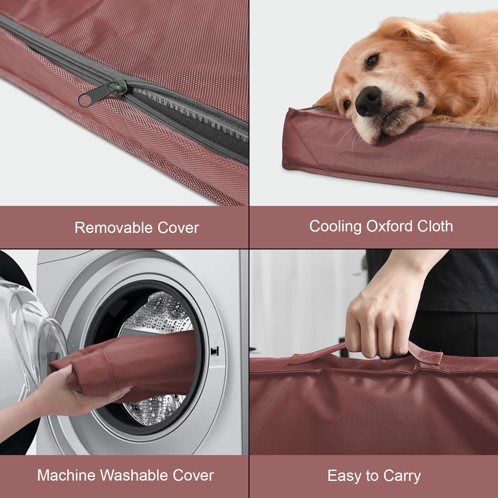 Tail Stories Outdoor Extra Large Dog Crate Bed, Big Waterproof Dog Bed For Large Dogs, Orthopedic Egg Foam Pet Bed Mat With Remo